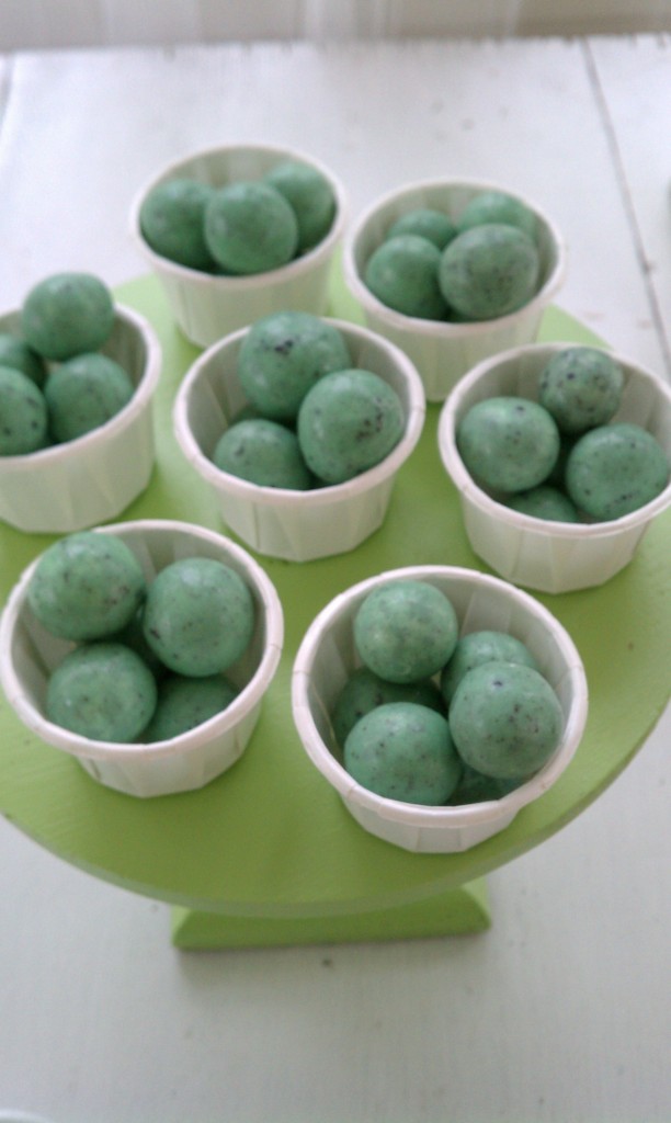 malt balls in candy cups