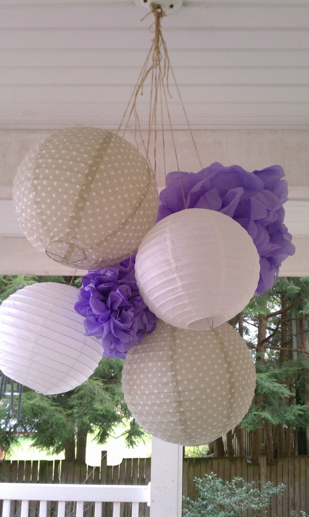 tissue poms & lanterns