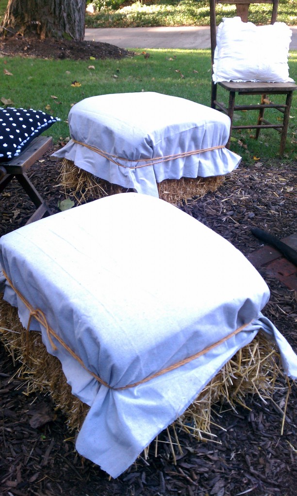 hay bale stools