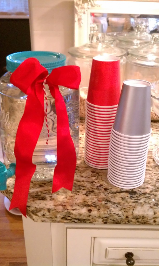 water & cups