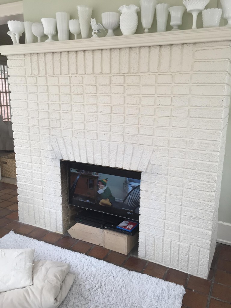 chimney with tv