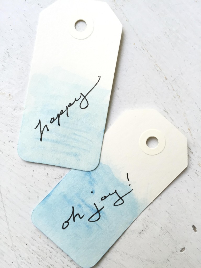 watercolor tags