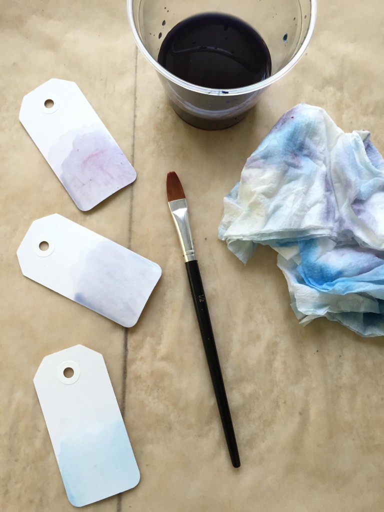 DIY watercolor tags