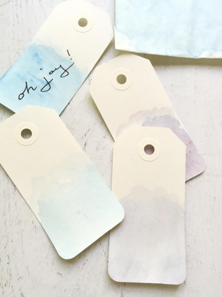watercolor tags