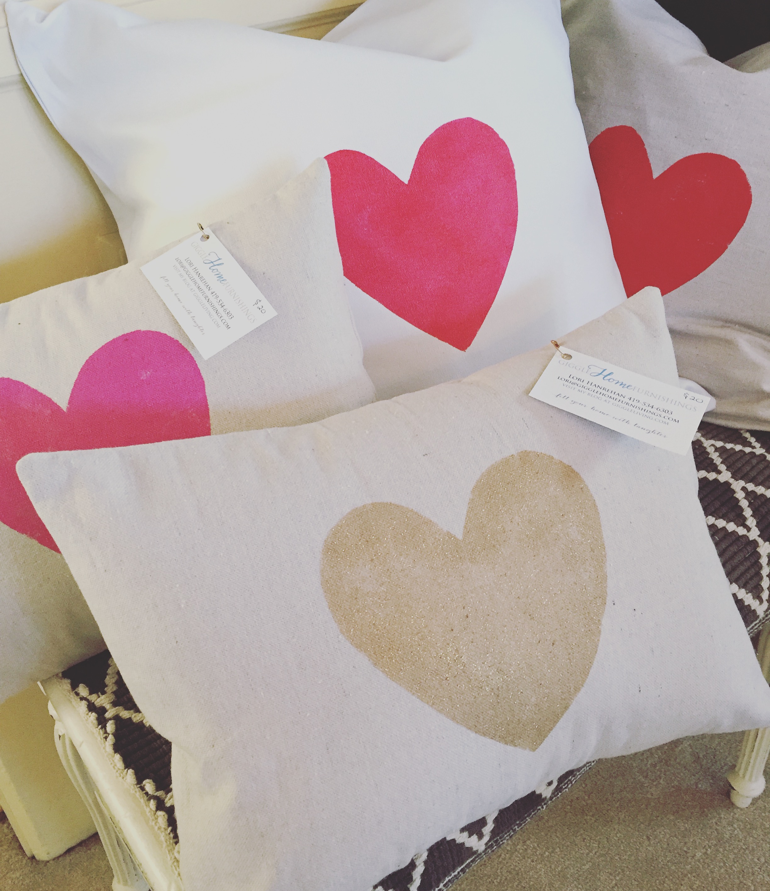 Giggle painted pillows