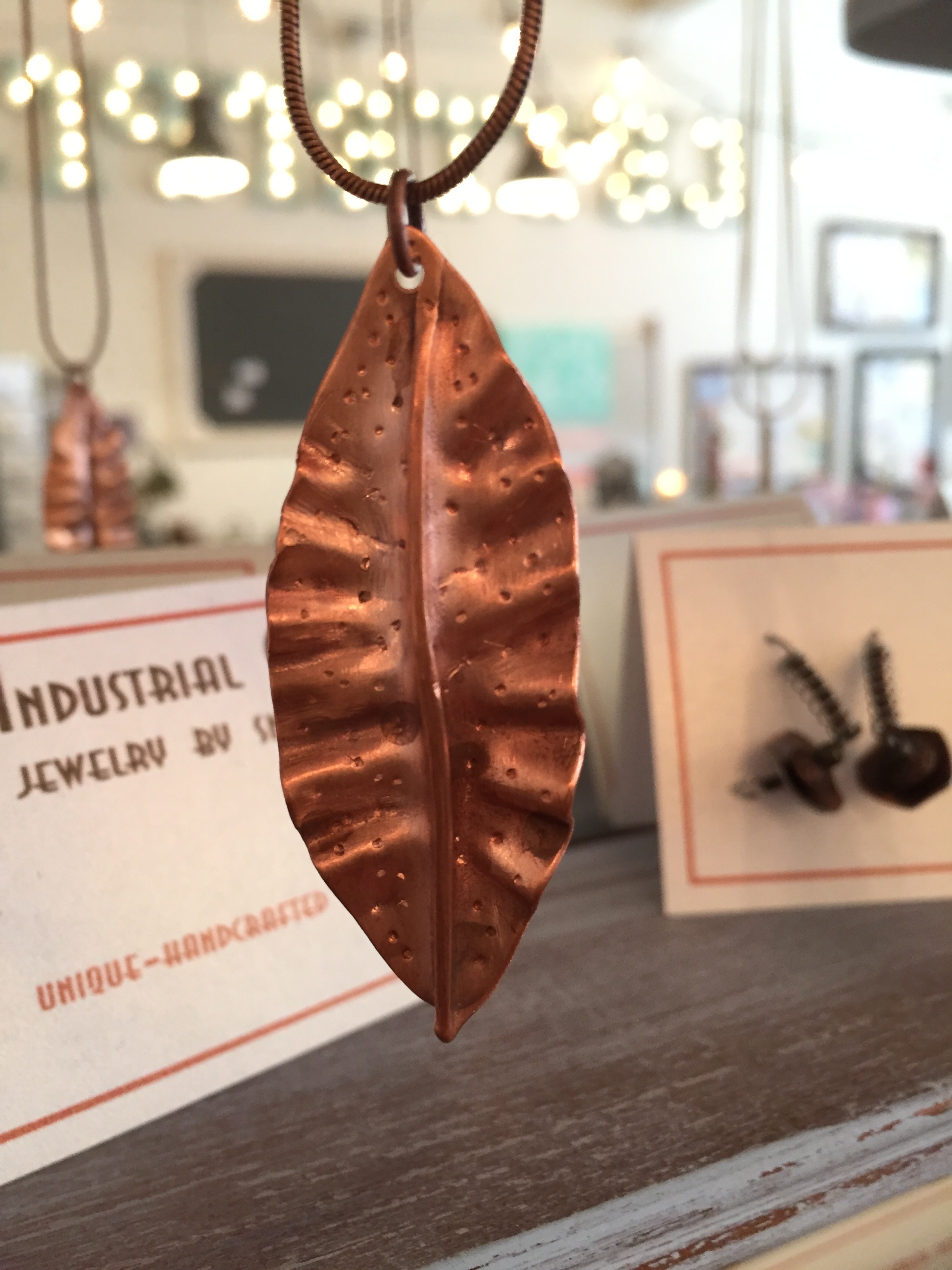 hammered copper necklace