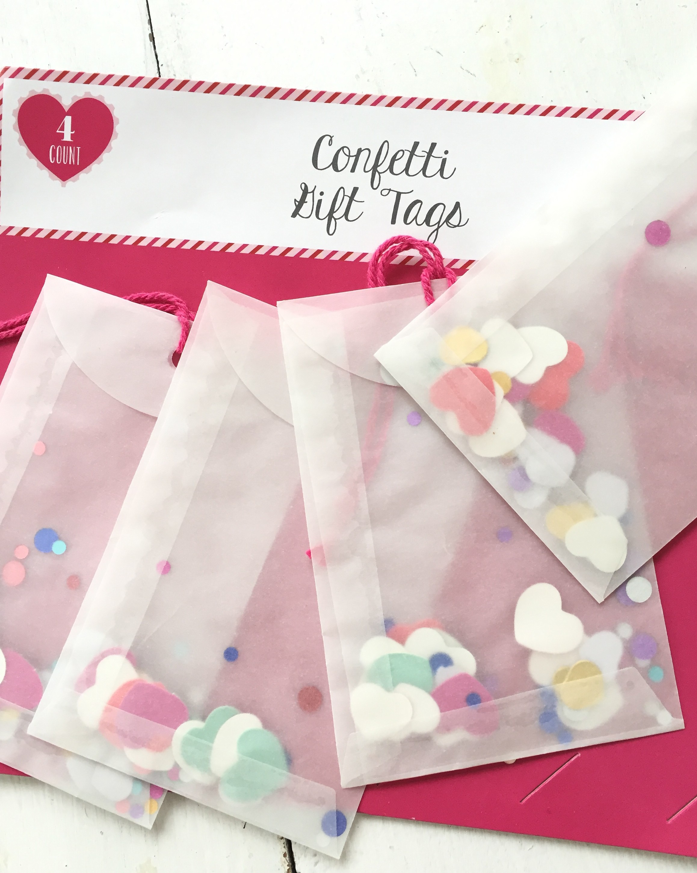 confetti gift tags