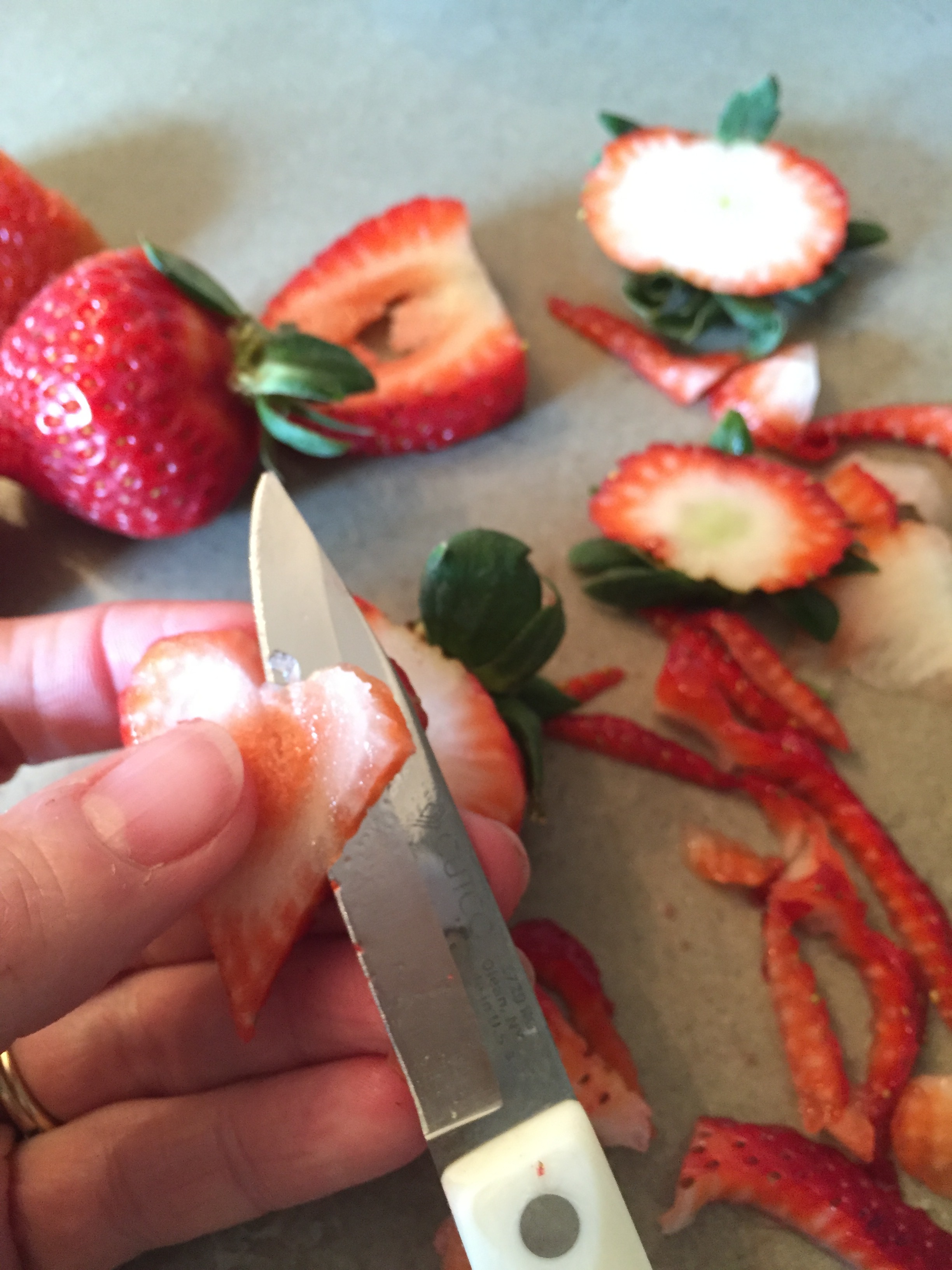 making berry hearts