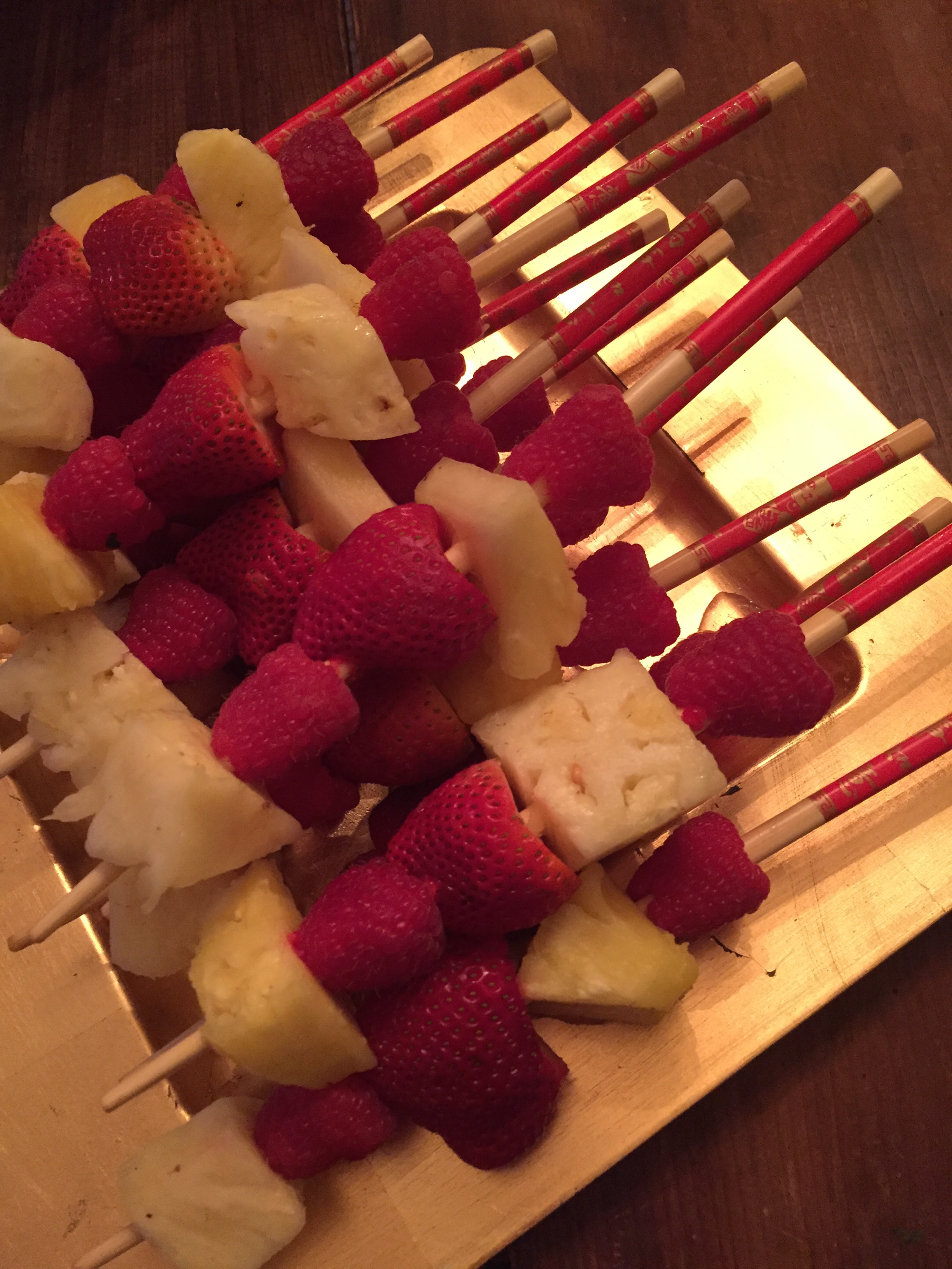 skewers of fruit