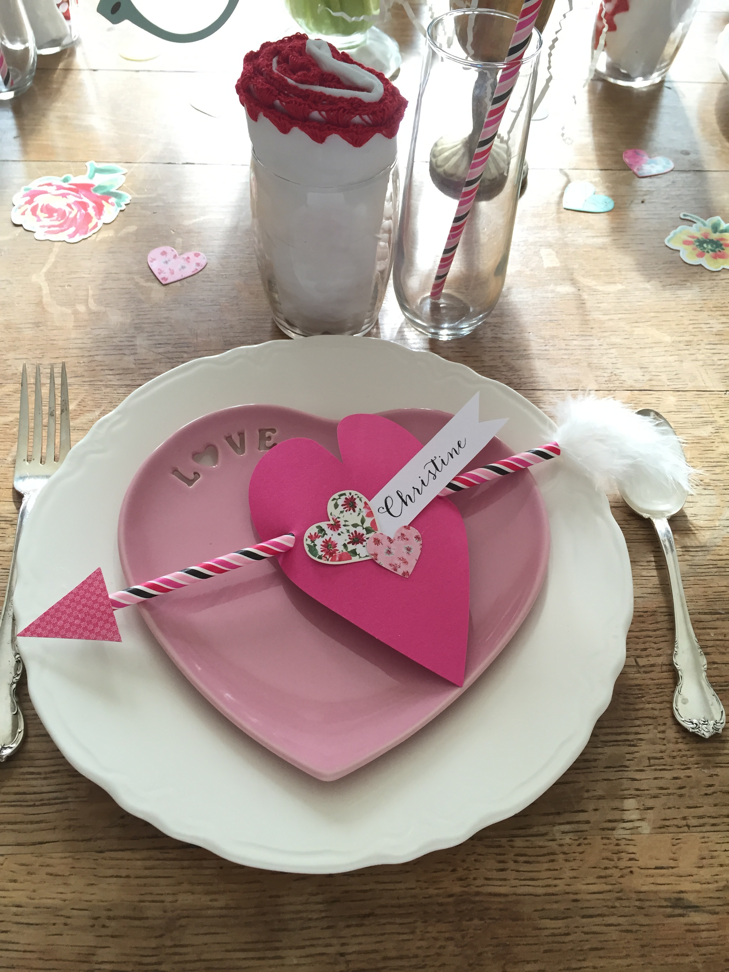 Valentine place setting