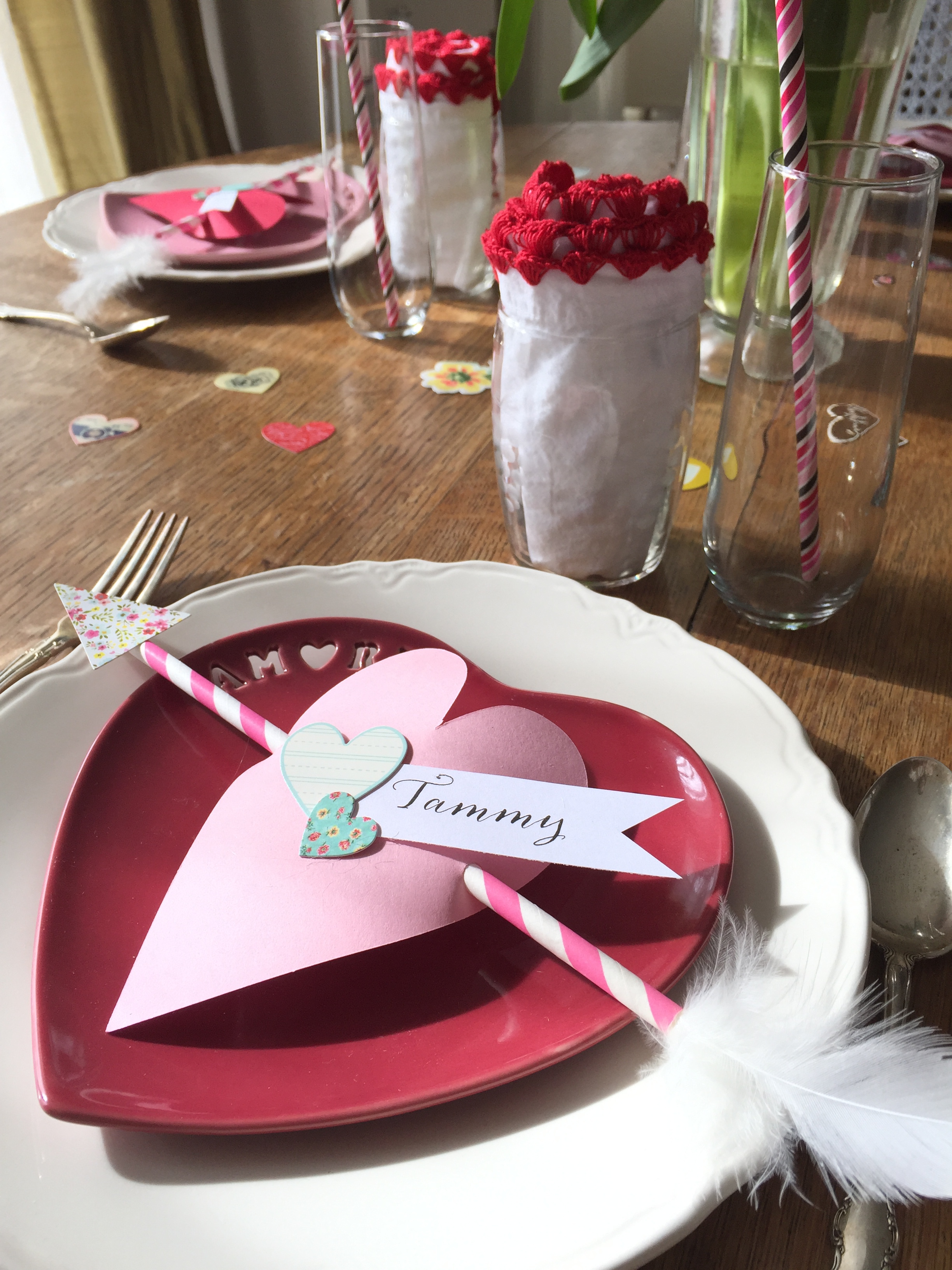 Valentine place setting