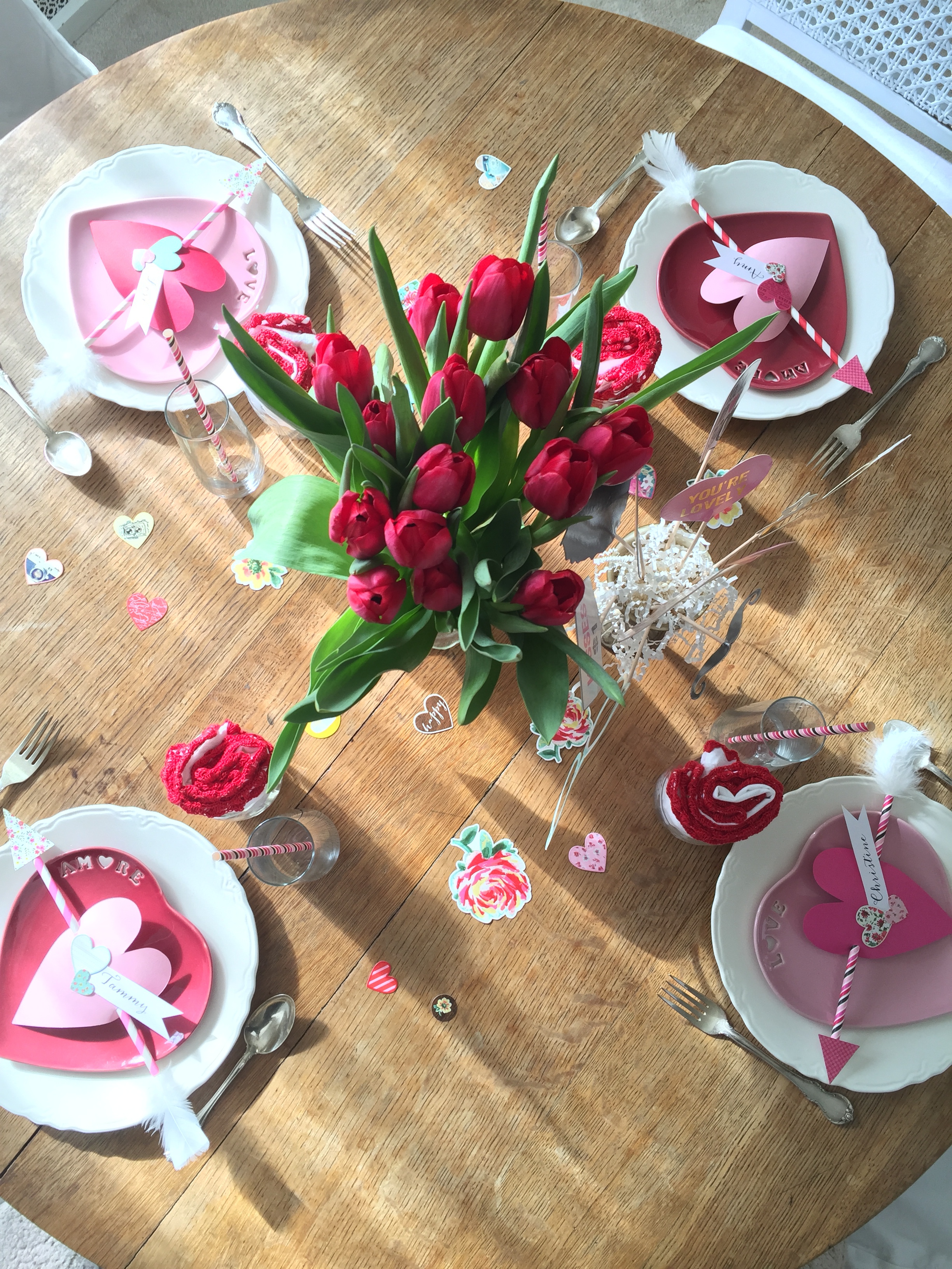 Valentine place setting