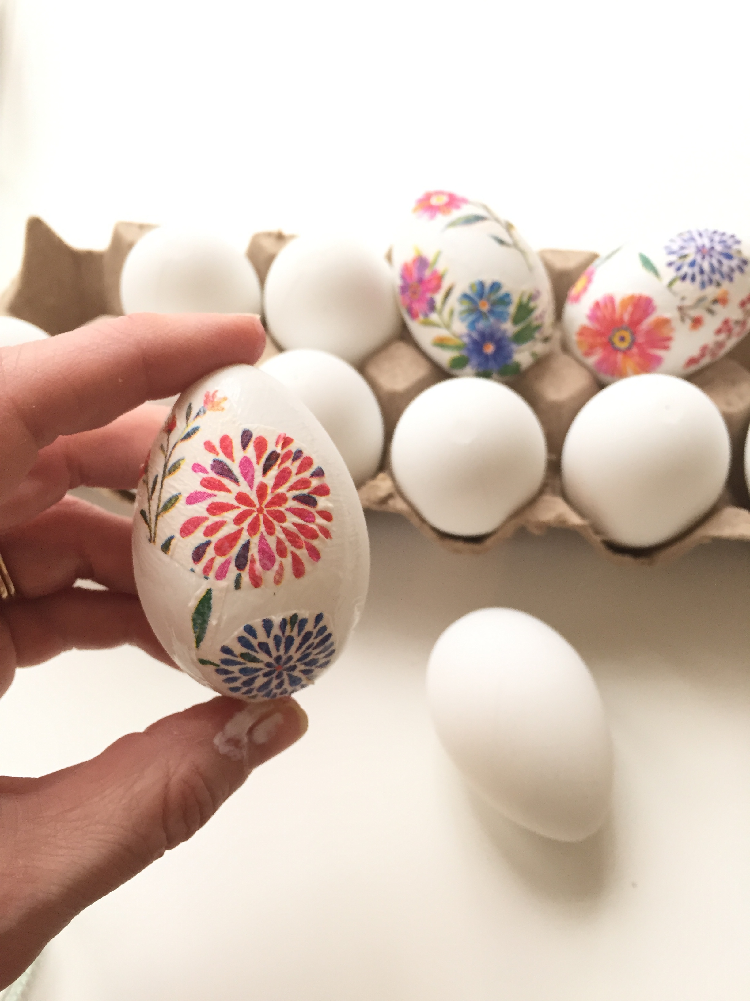 decoupage Easter eggs
