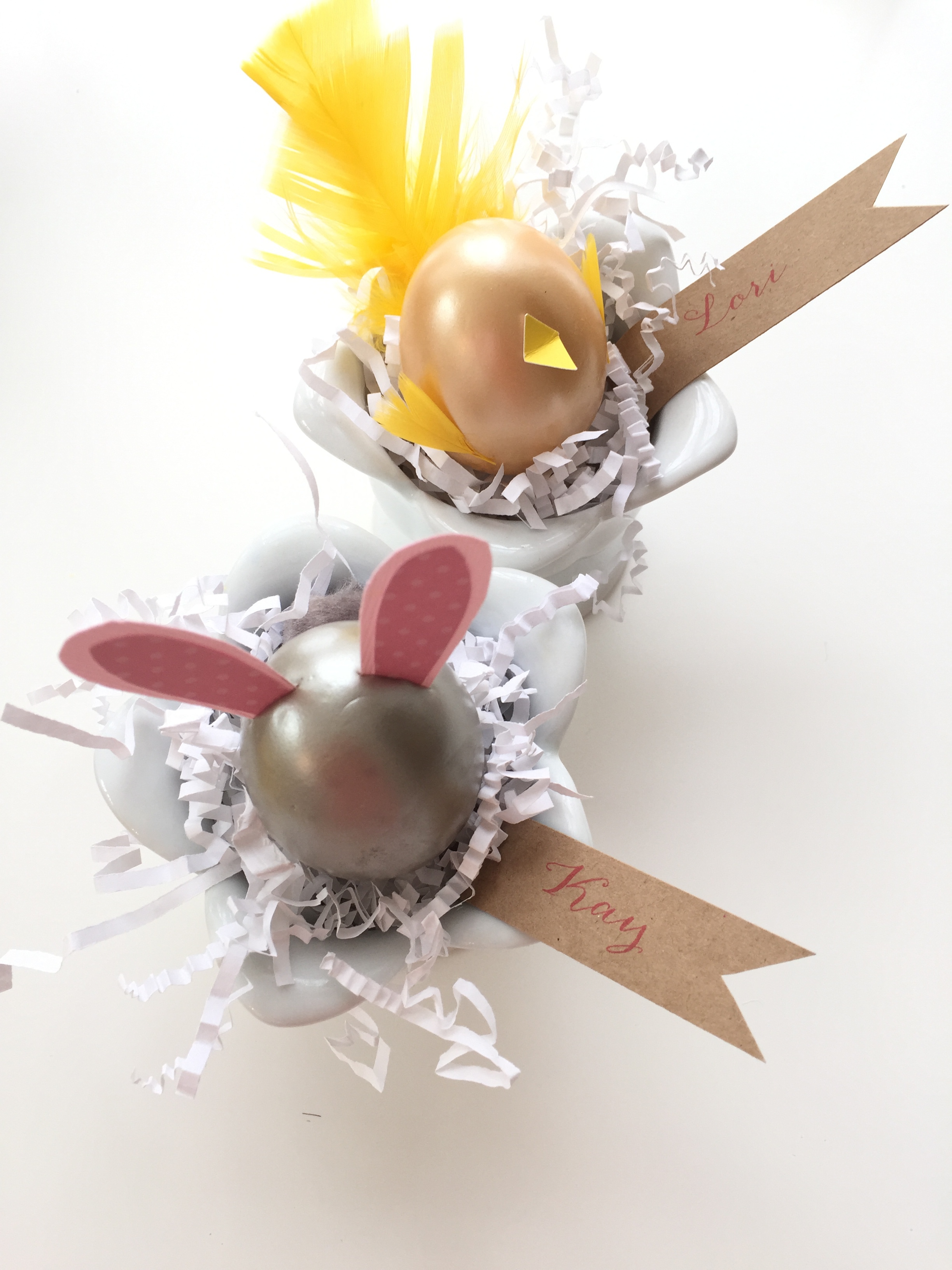 DIY bunny & chick eggs