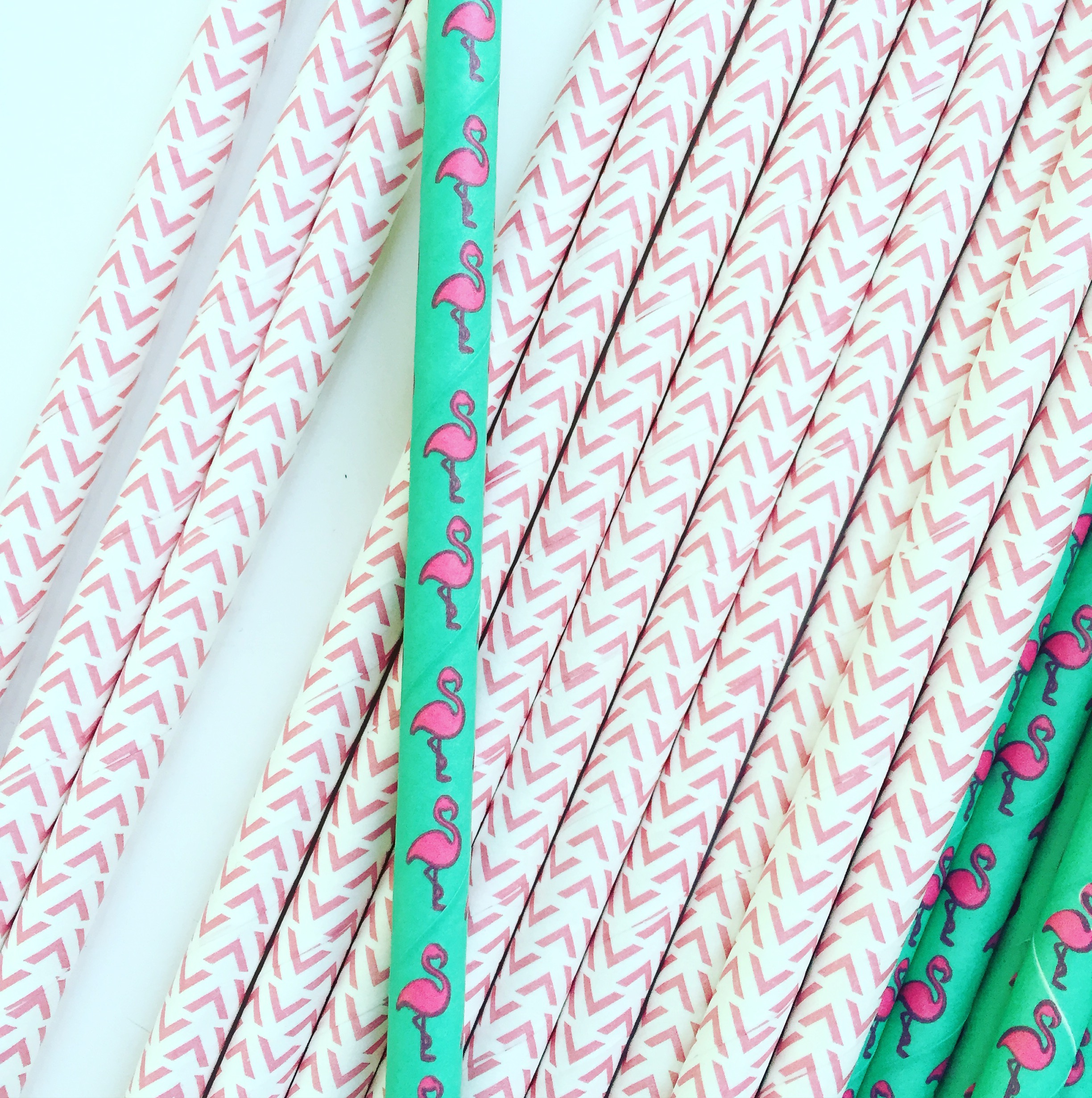 pink flamingo straws