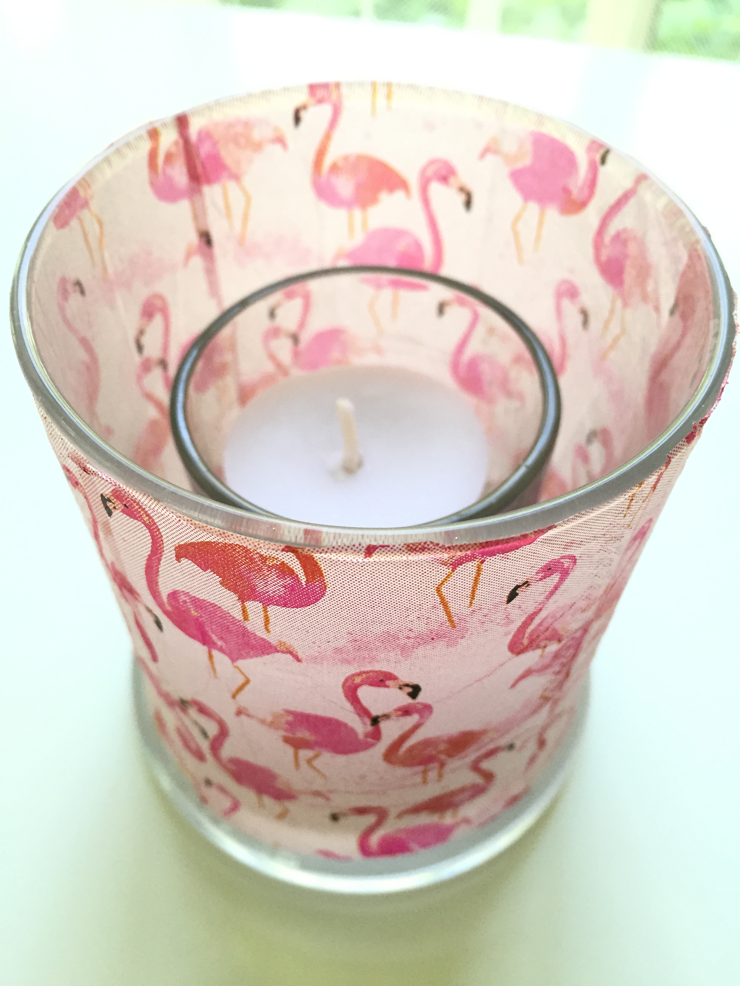 DIY decoupage votive holder