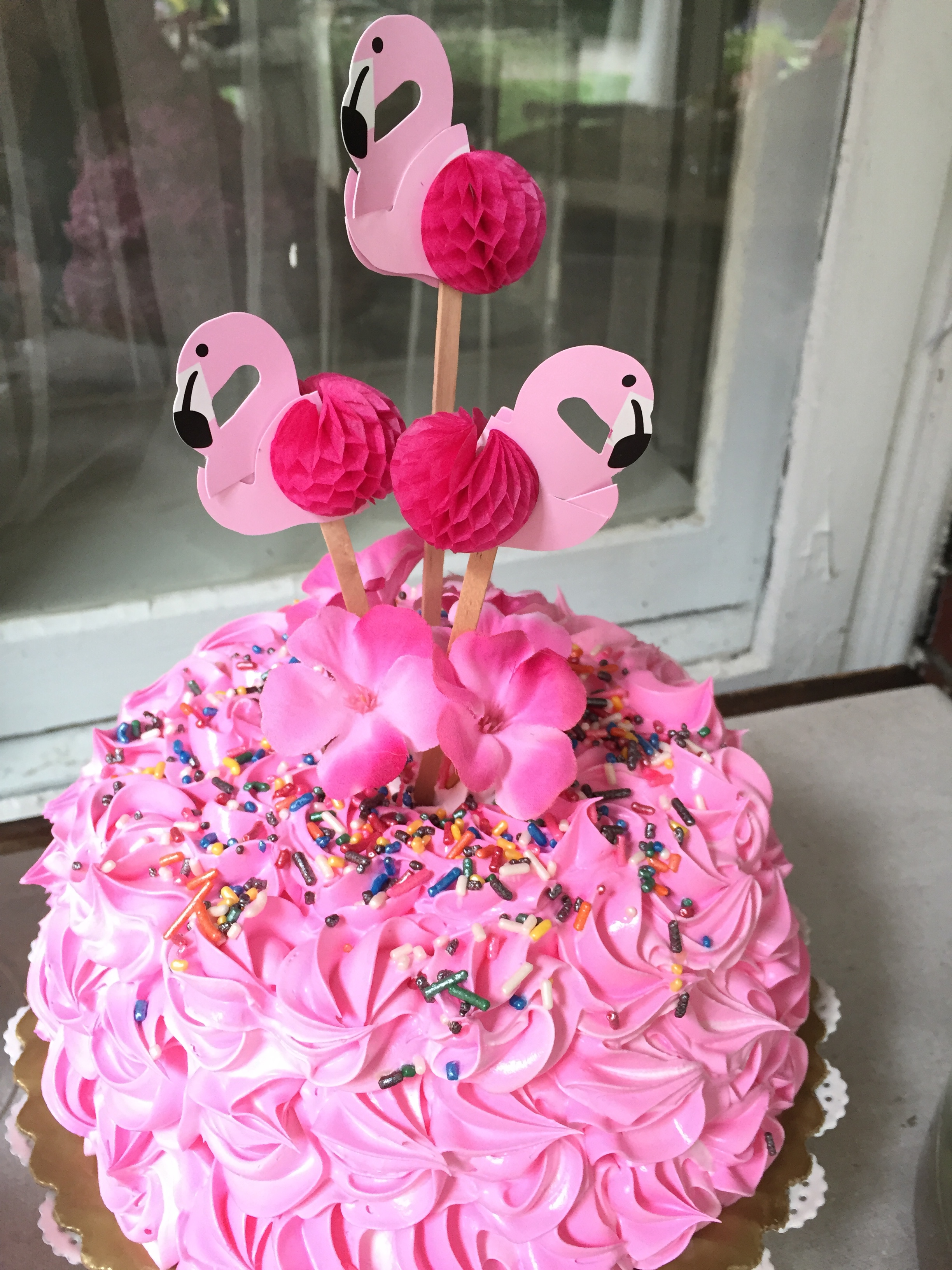 pink flamingo cake