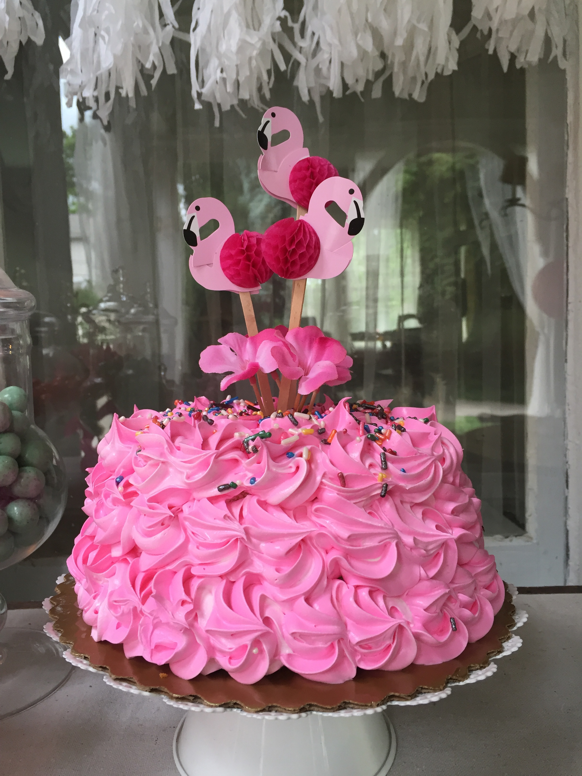 pink flamingo cake