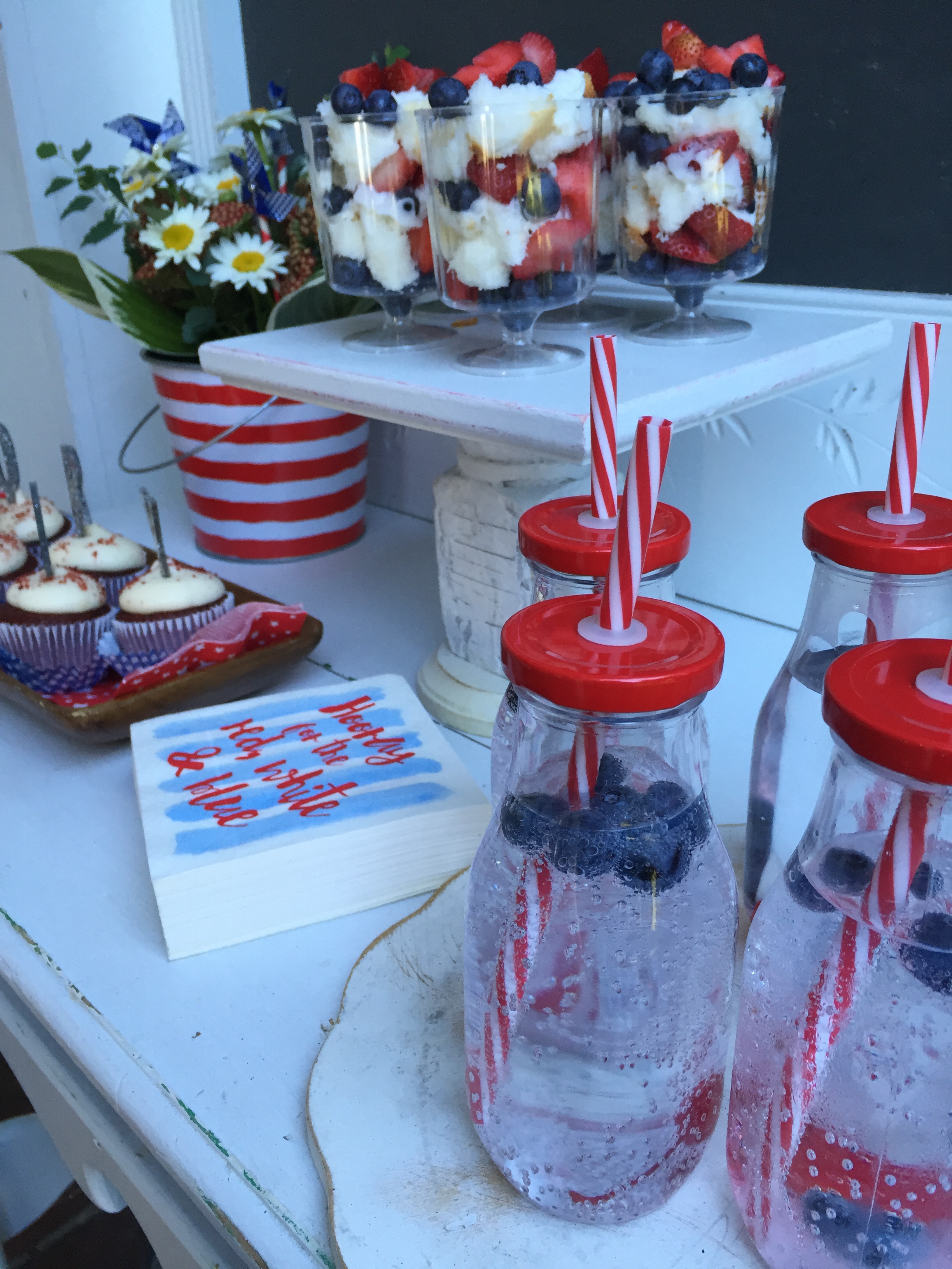 red, white & blue treats