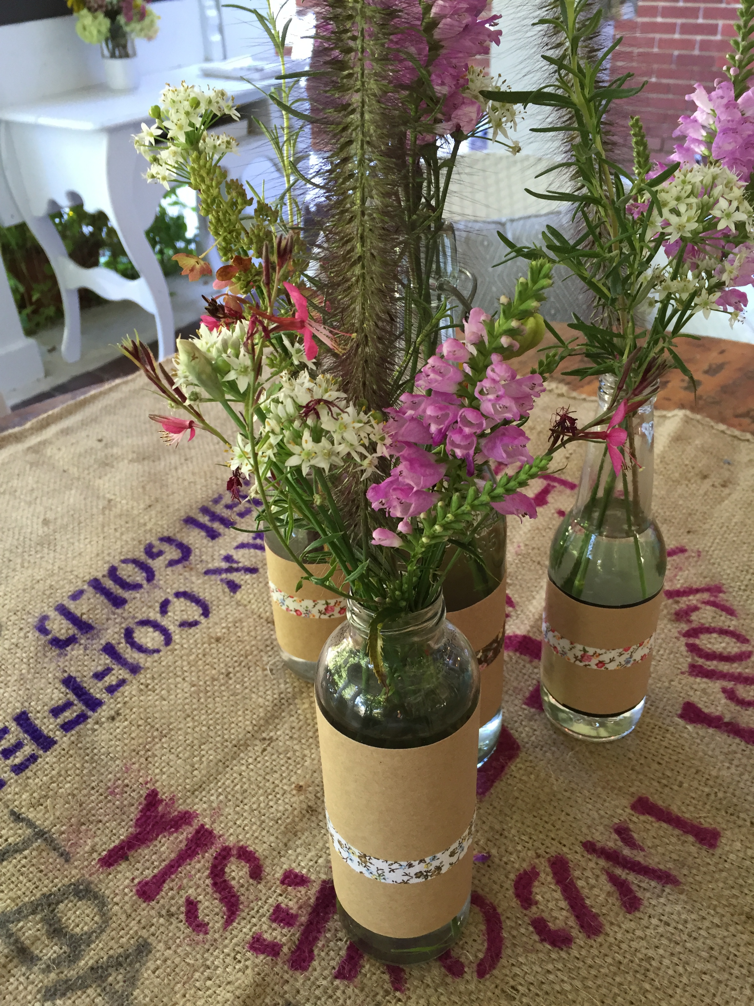 bouquets in bottles