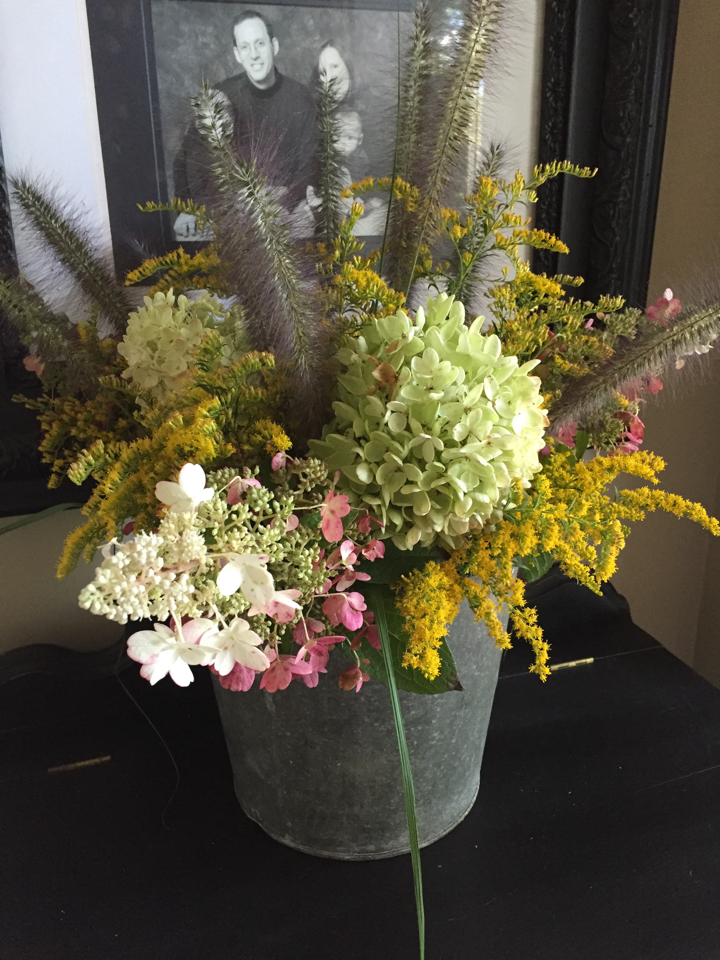 bucket of flowers