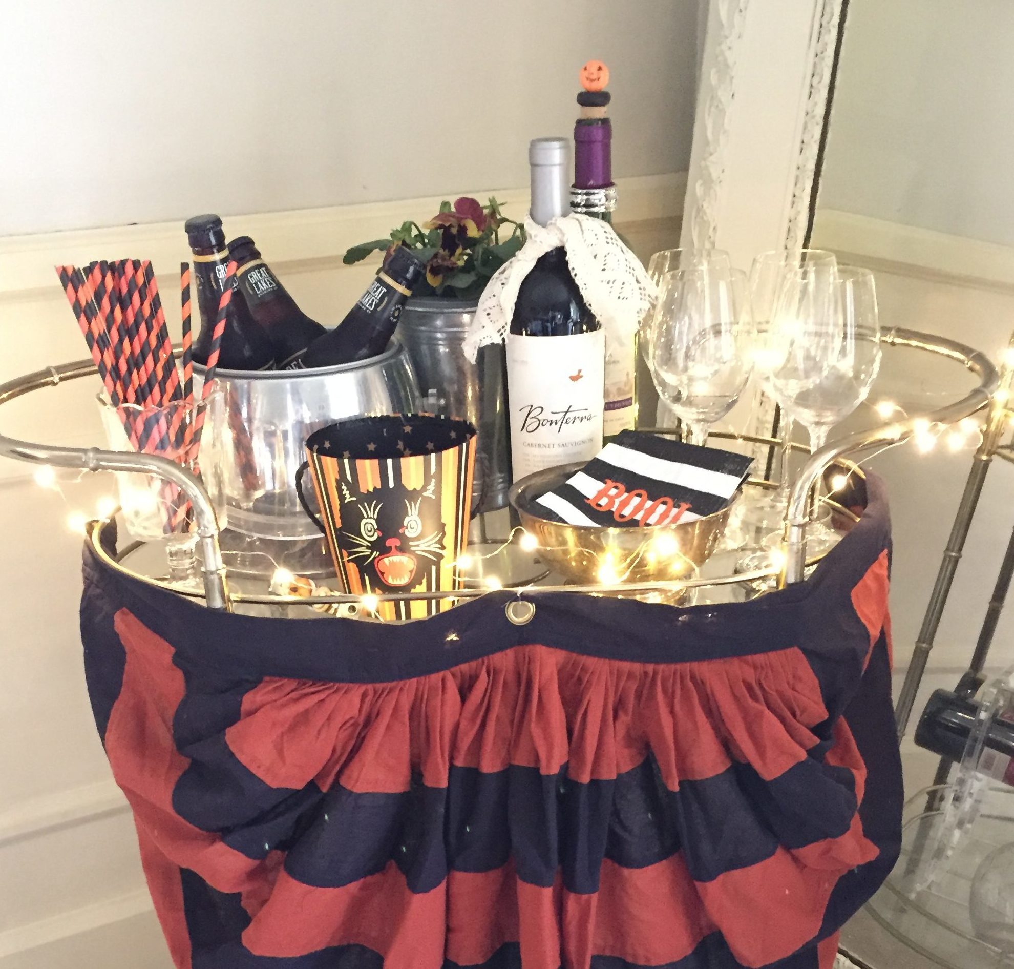 holiday bar cart