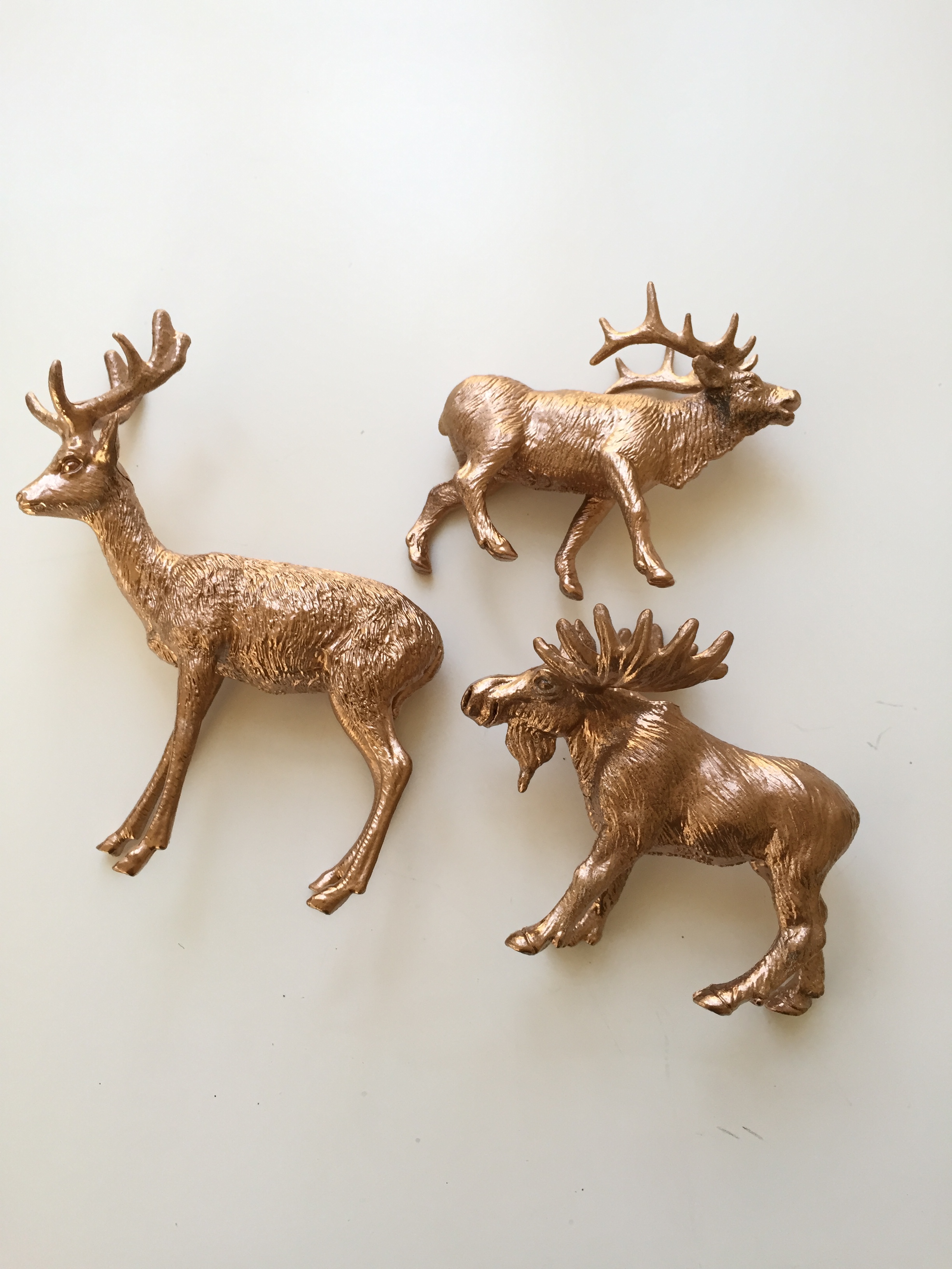 copper sprayed animals