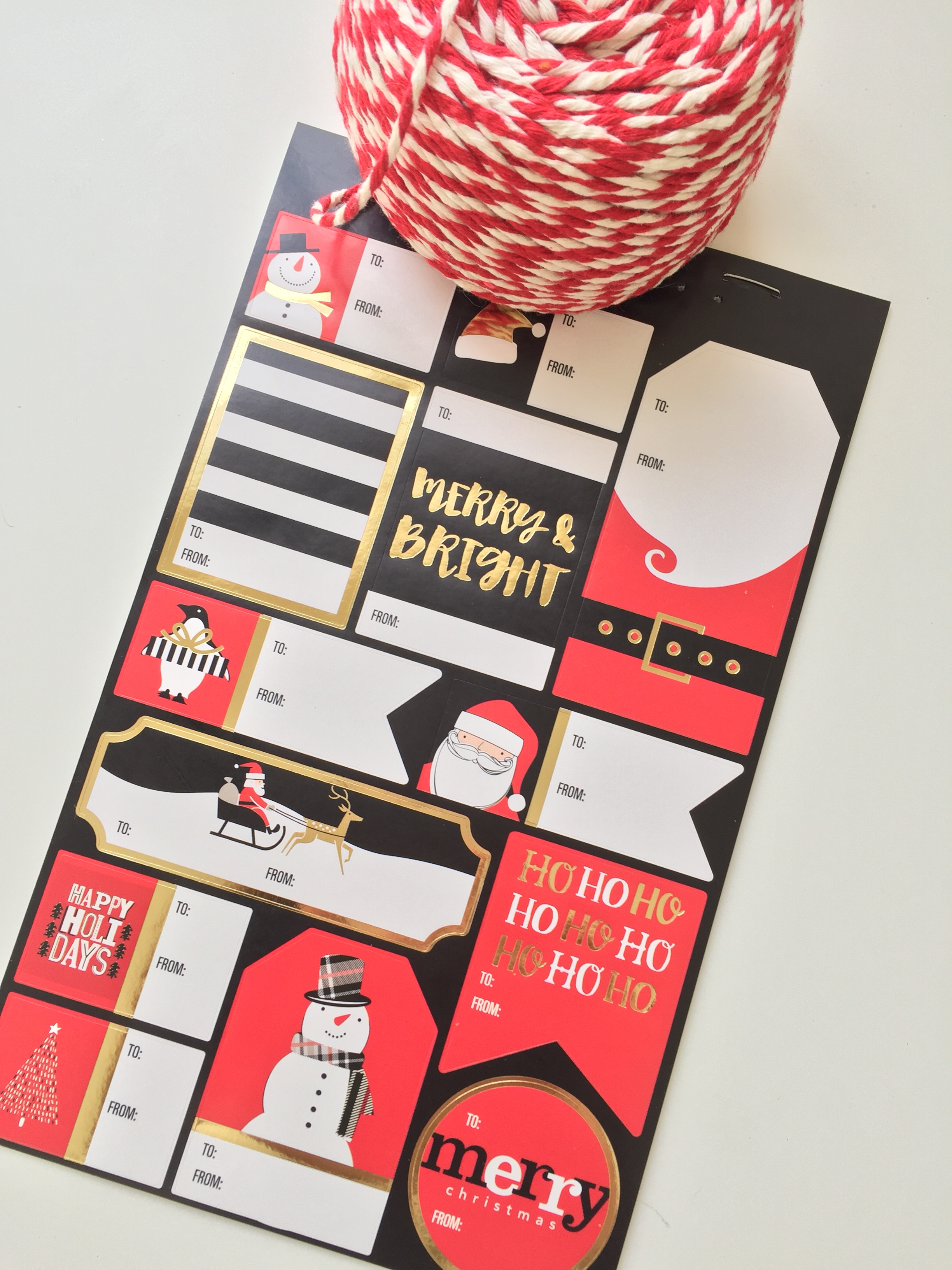 sticker gift tags