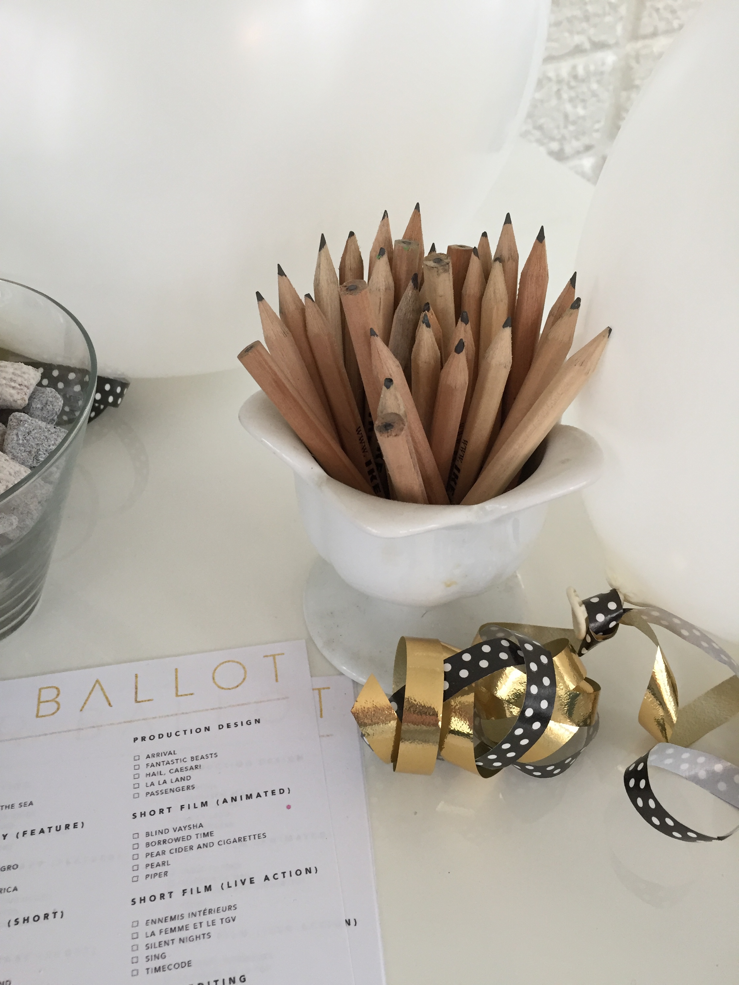 Oscars ballot & pencils