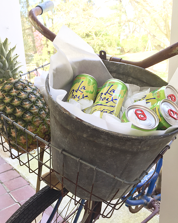 bike basket drink station