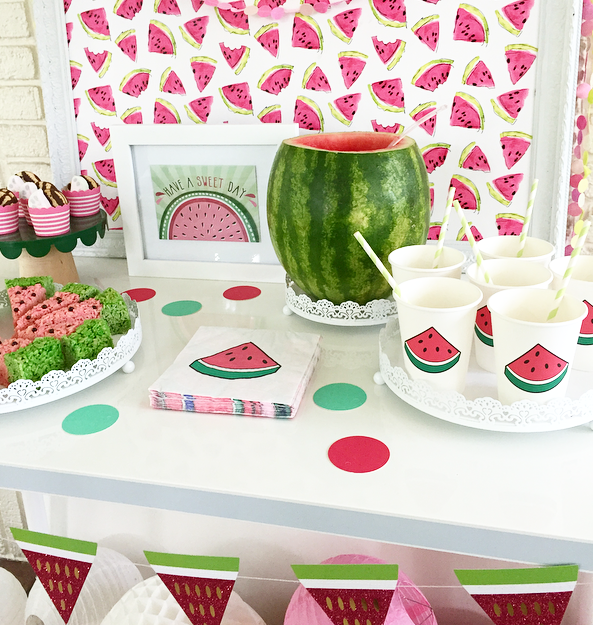 watermelon party table