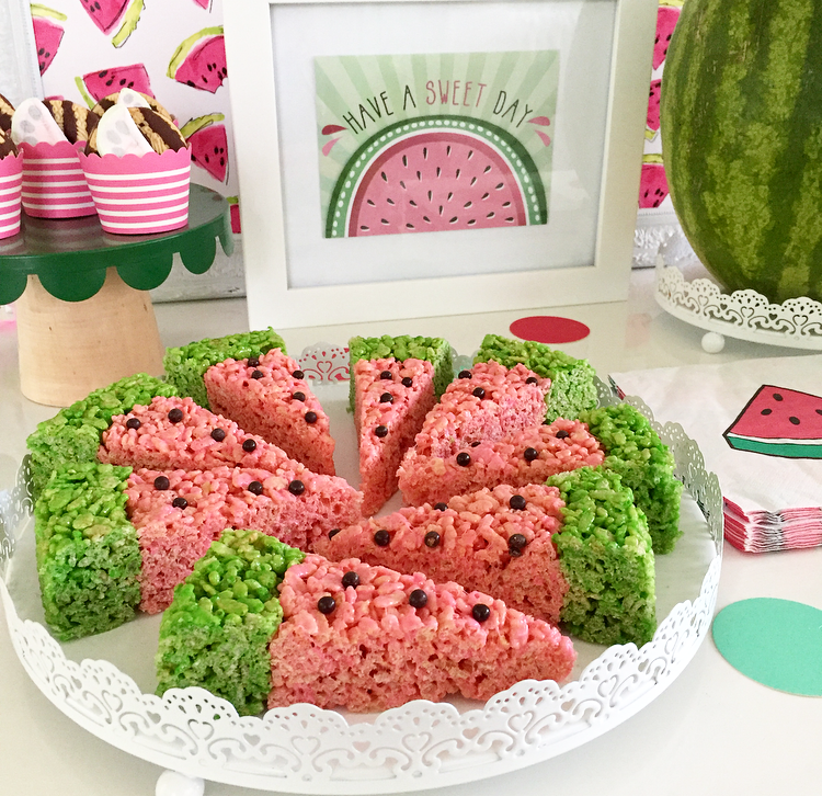 watermelon krispie treats