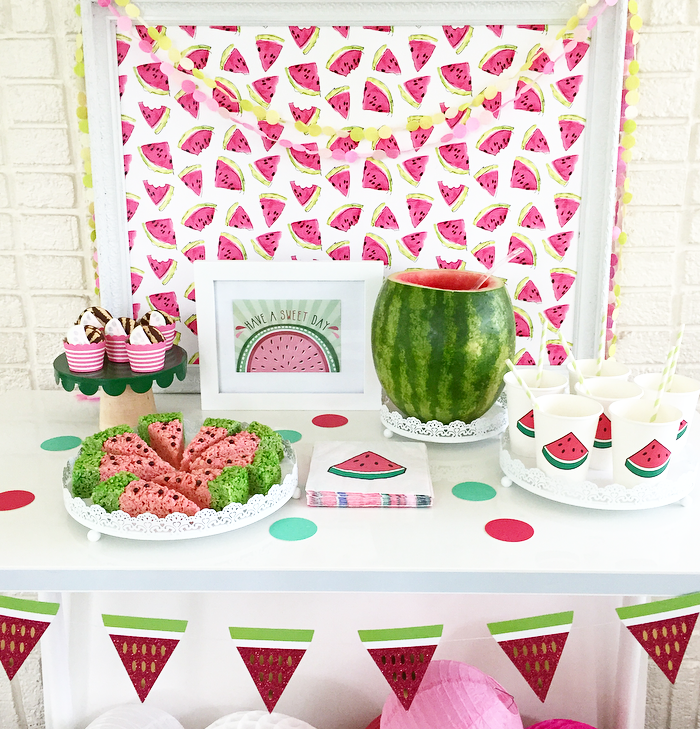 watermelon party table