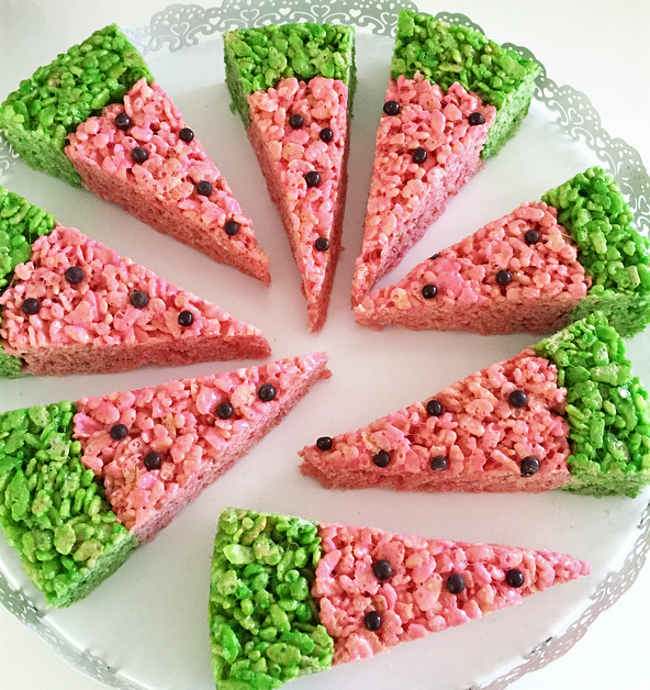 watermelon krispie treats