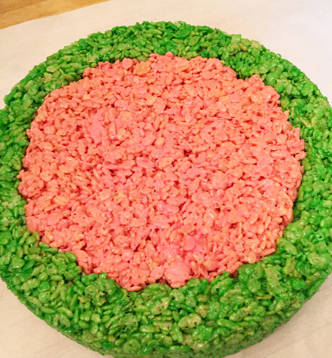 DIY watermelon krispie treats