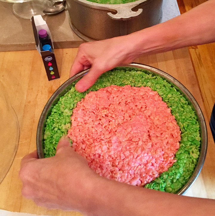 DIY watermelon krispie treats