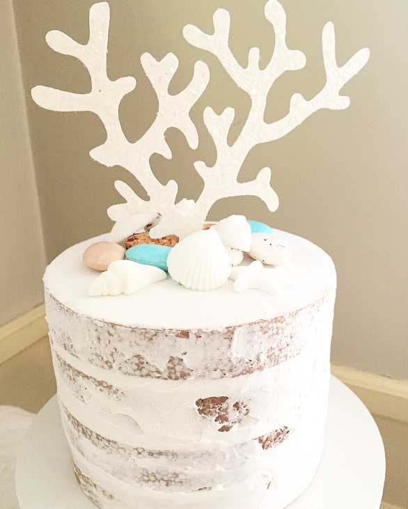 coral cake topper