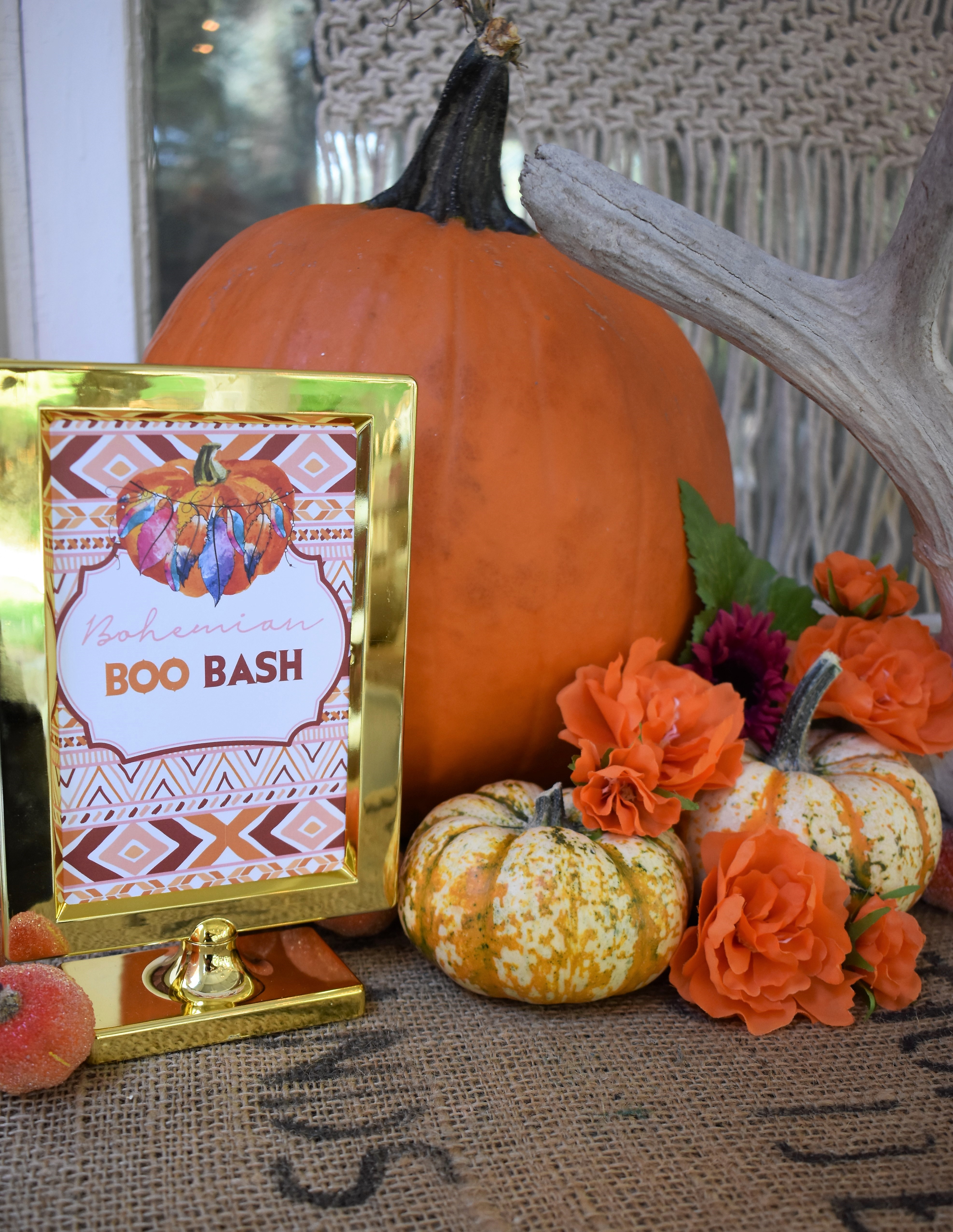 pumpkin decorating boho party