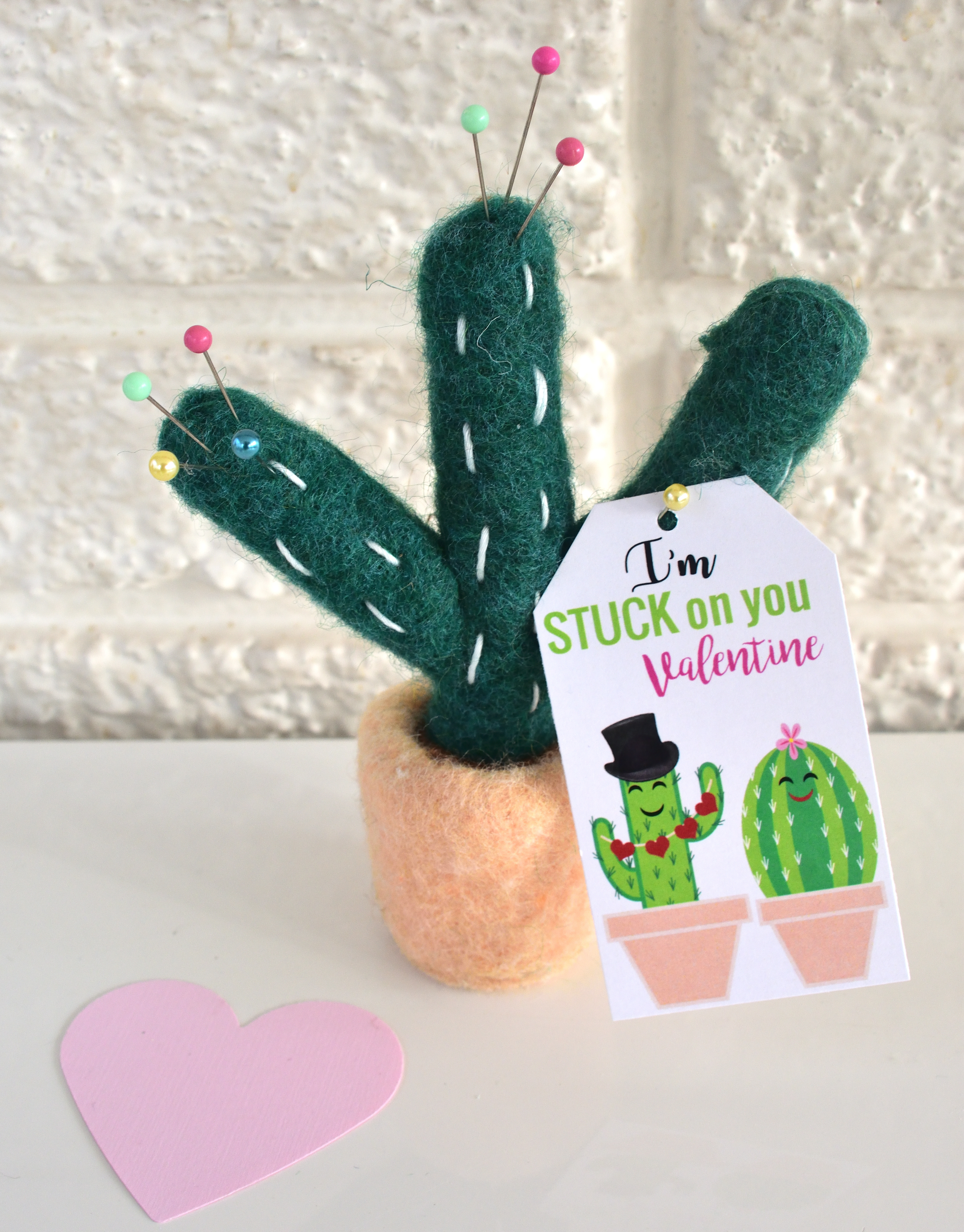 valentine gift ideas felt cactus