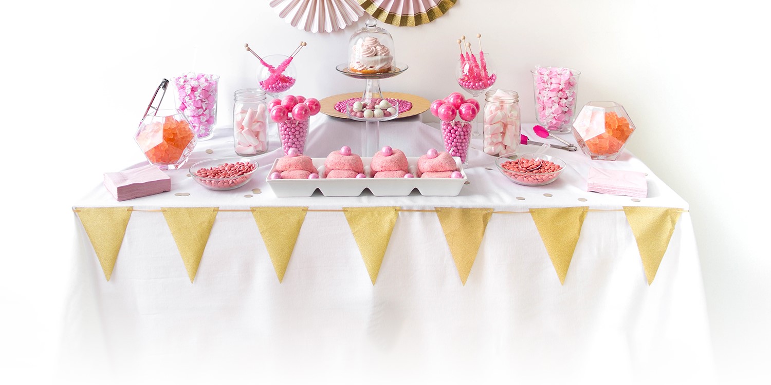 Candy buffet styling with bright and cheerful choices
