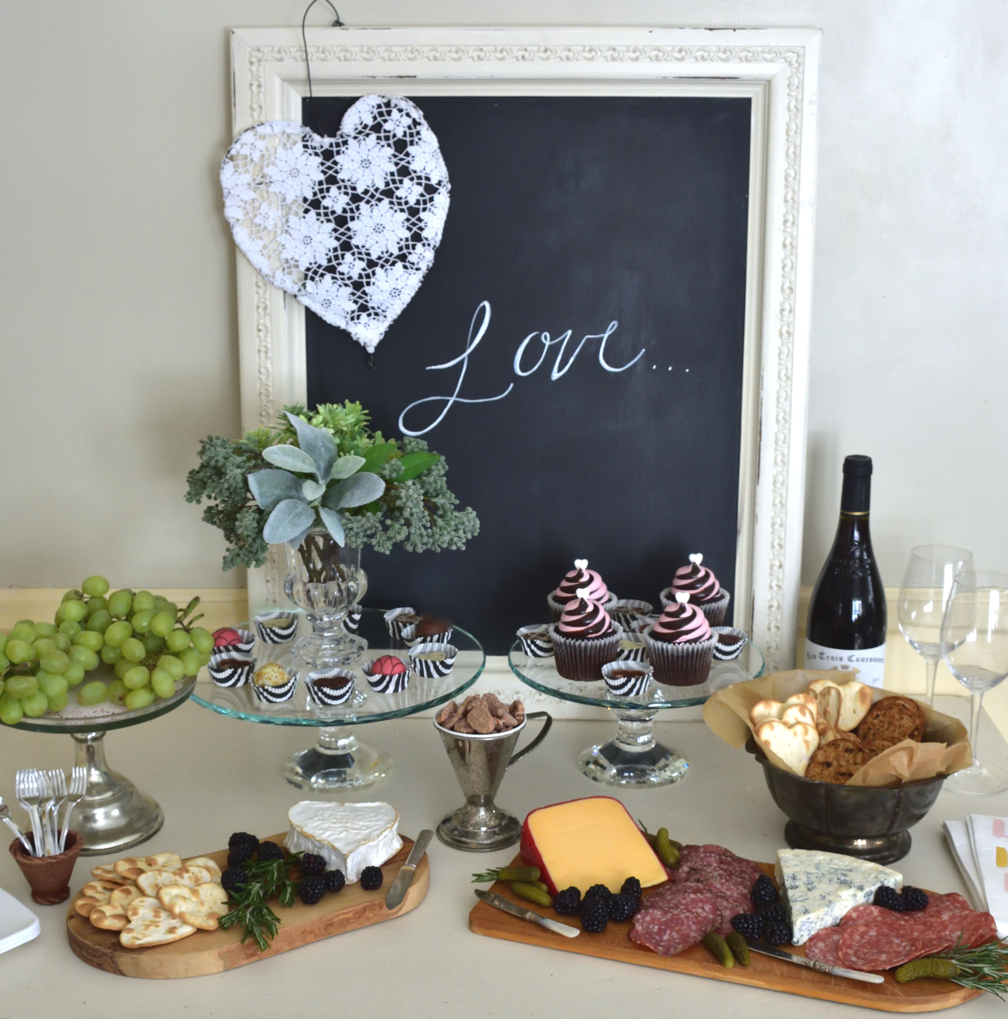valentine food-appetizer table
