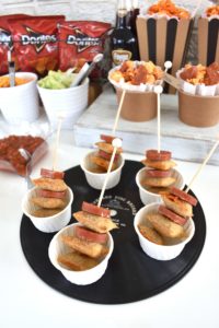 walking taco bar/pizza skewers