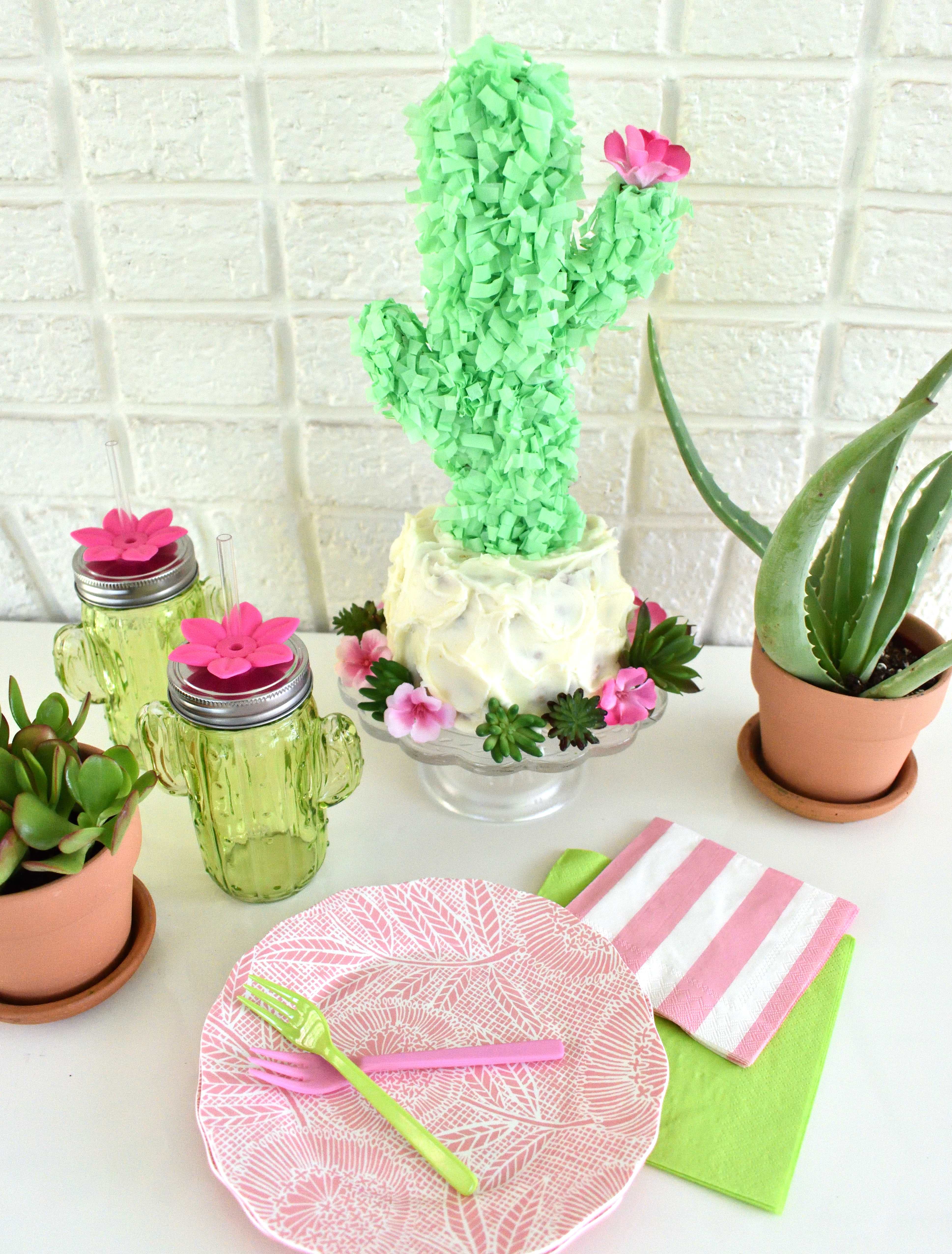 cactus cake topper DIY and party supplies