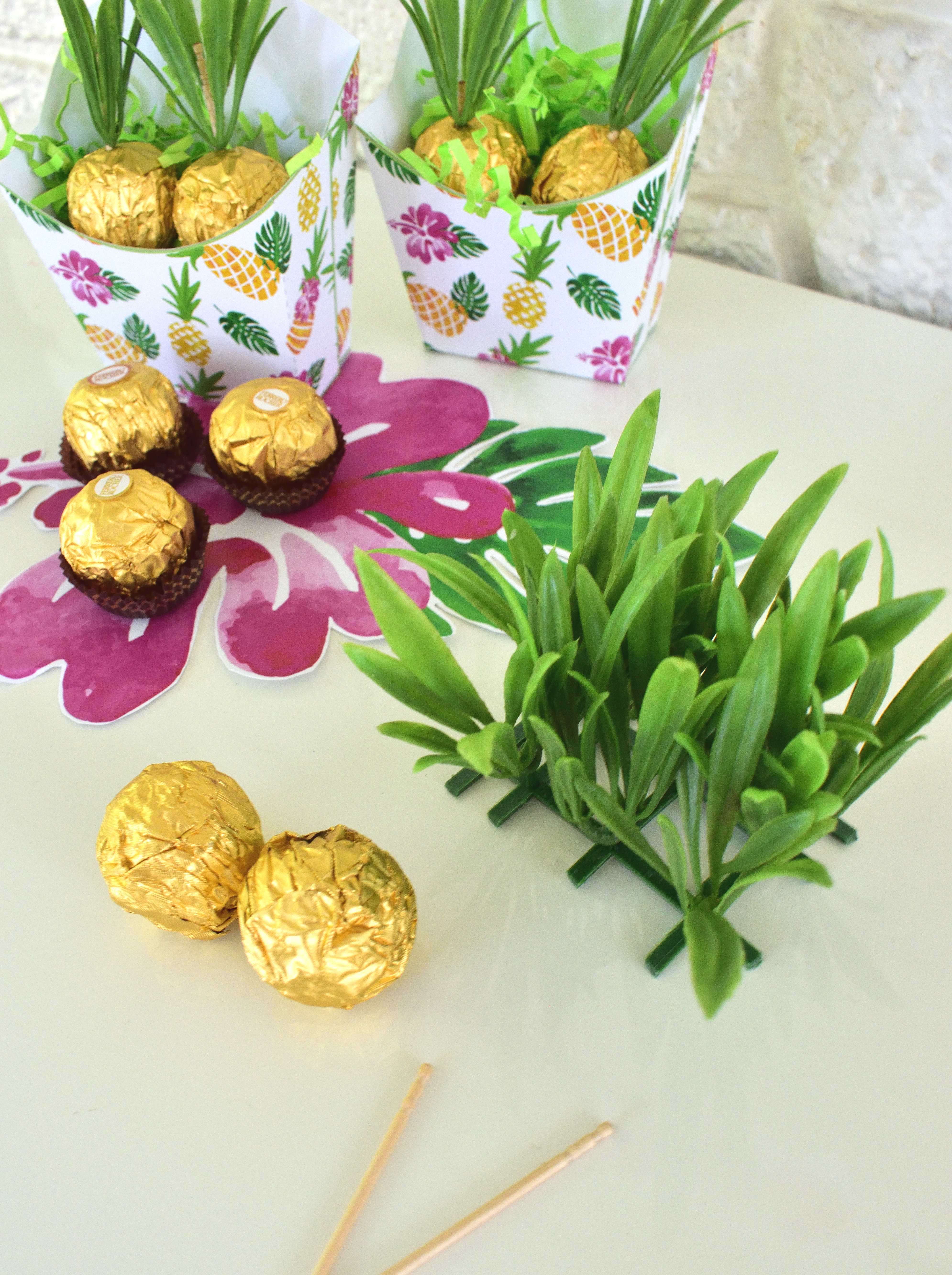 DIY pineapple party favors
