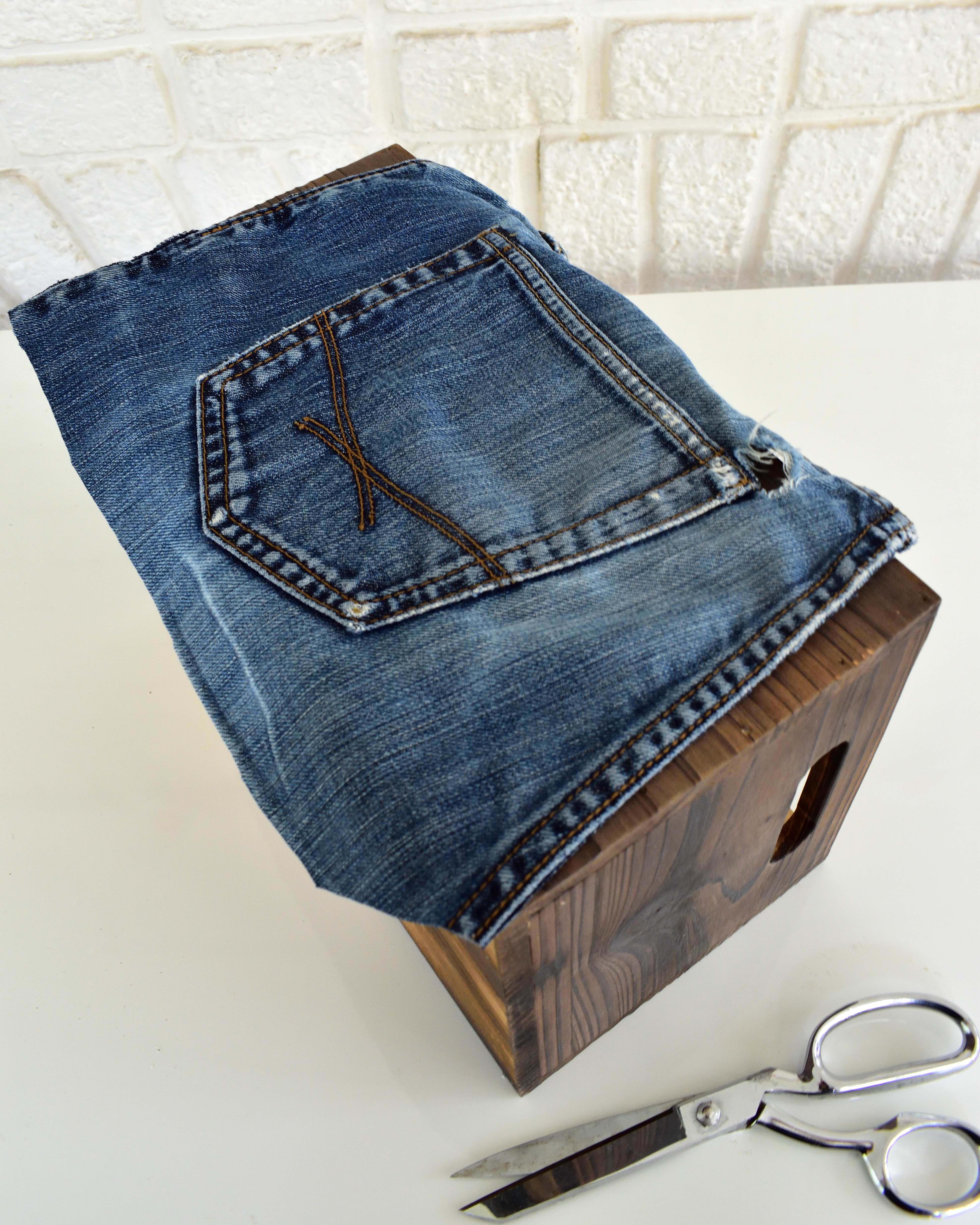 DIY denim utensil box