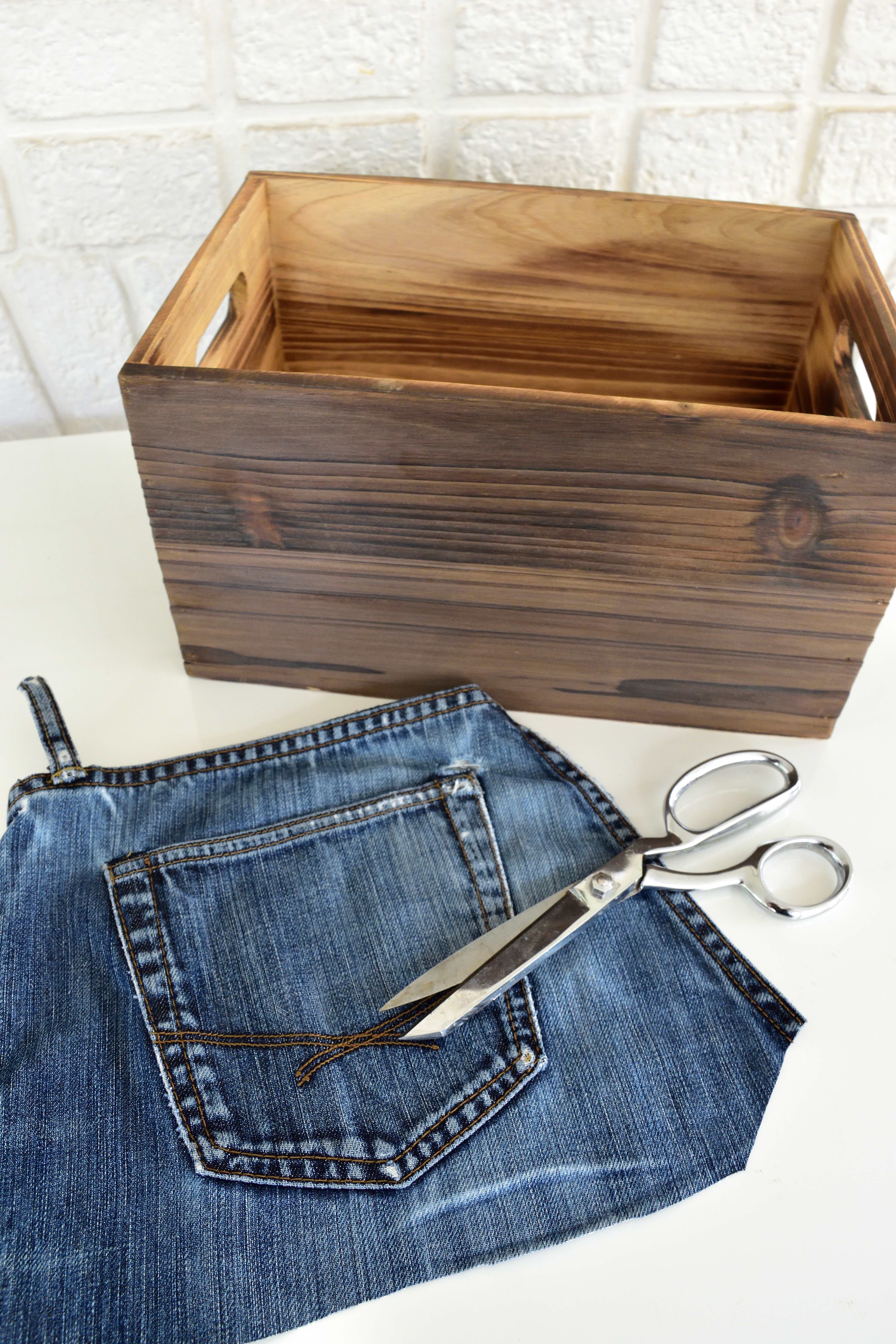 DIY denim utensil box