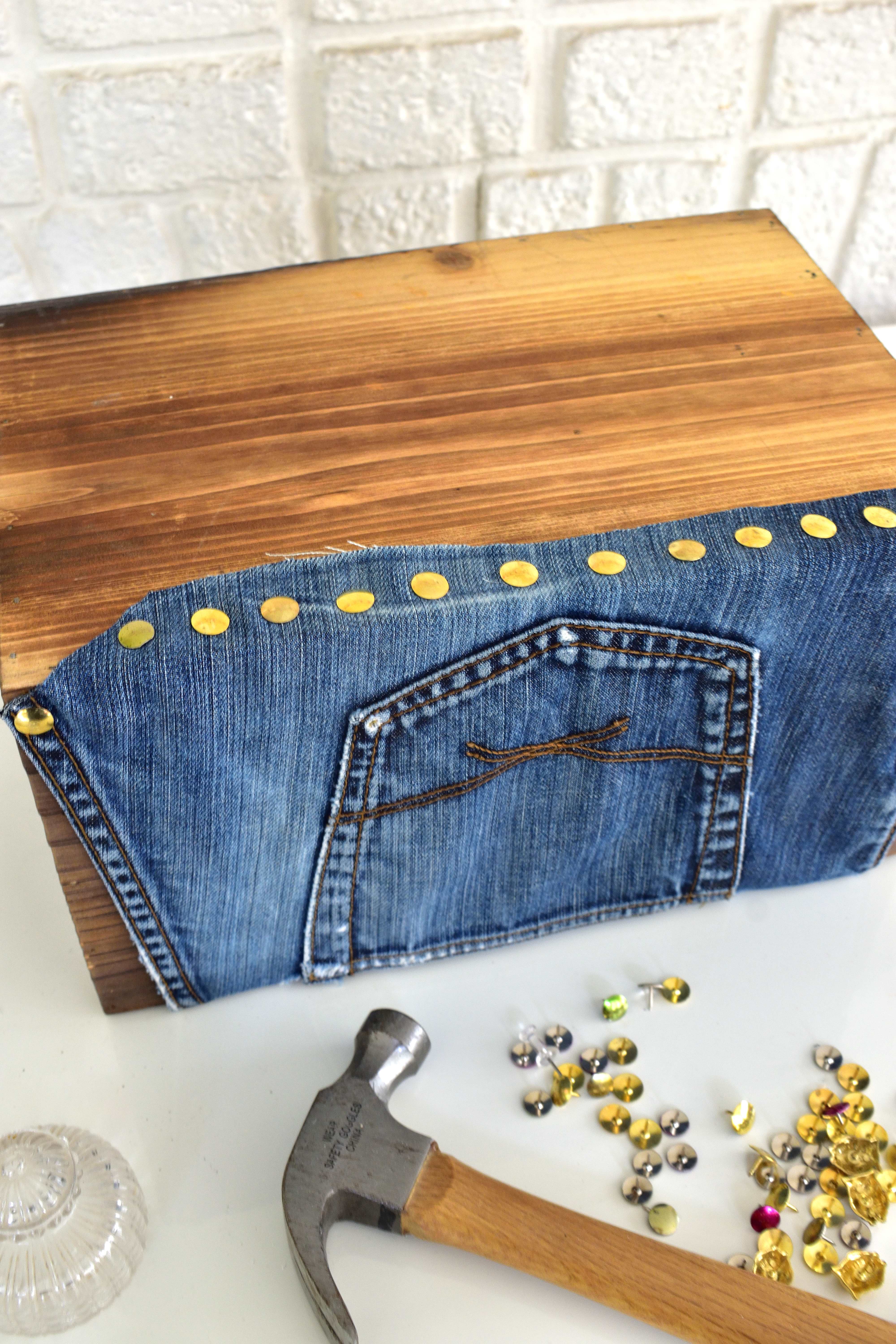 DIY denim utensil box