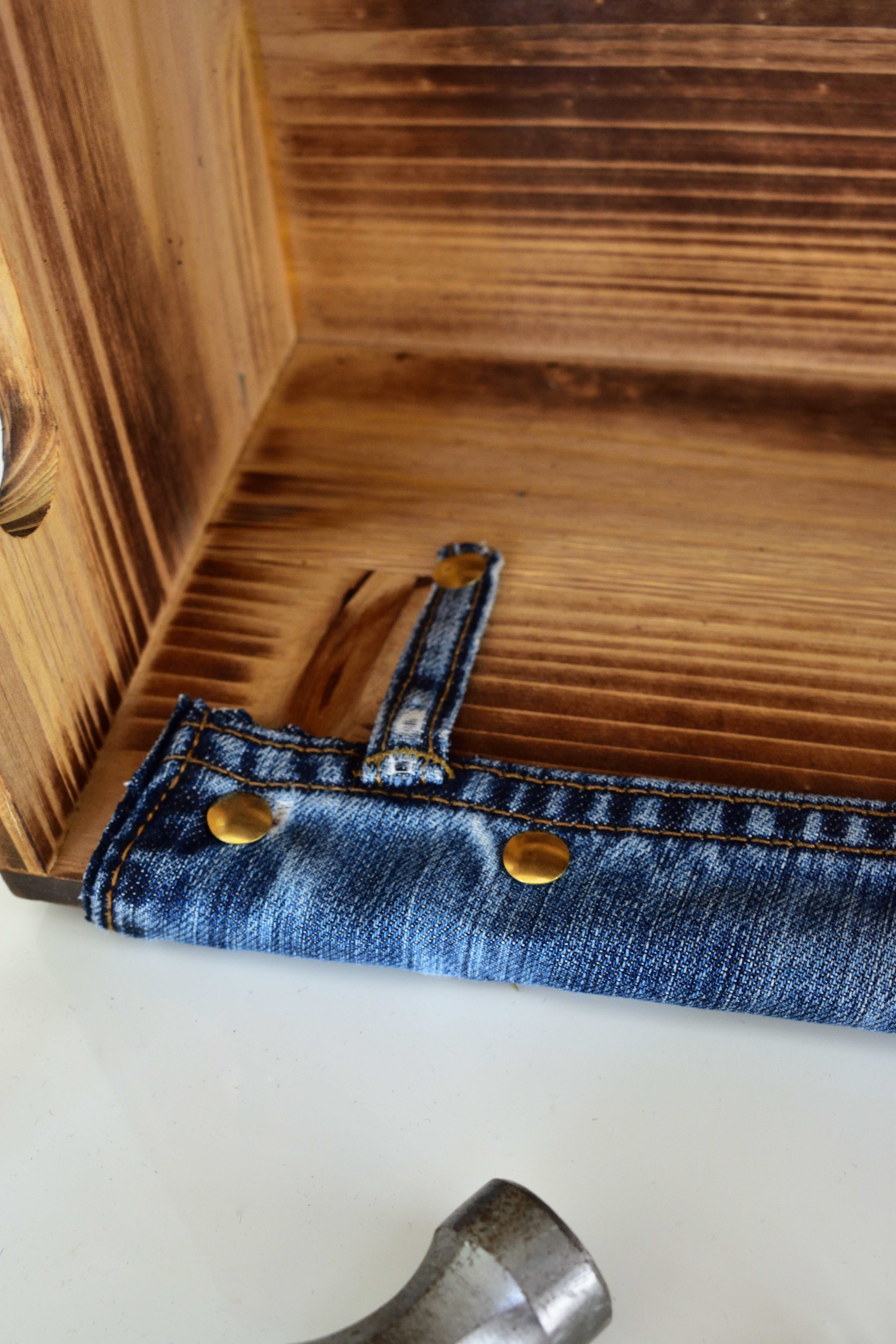 DIY denim utensil box