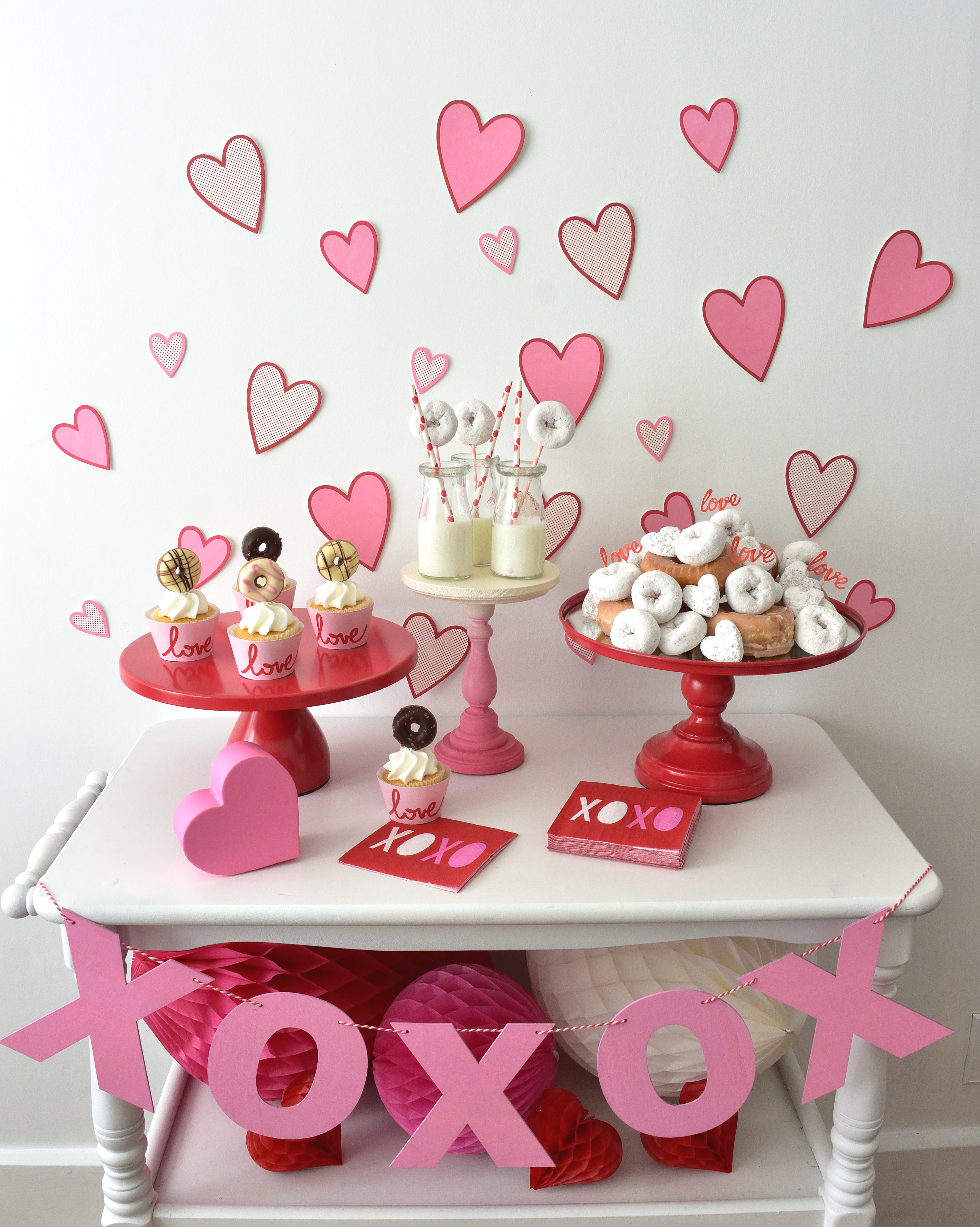 doughnut valentine treat cart