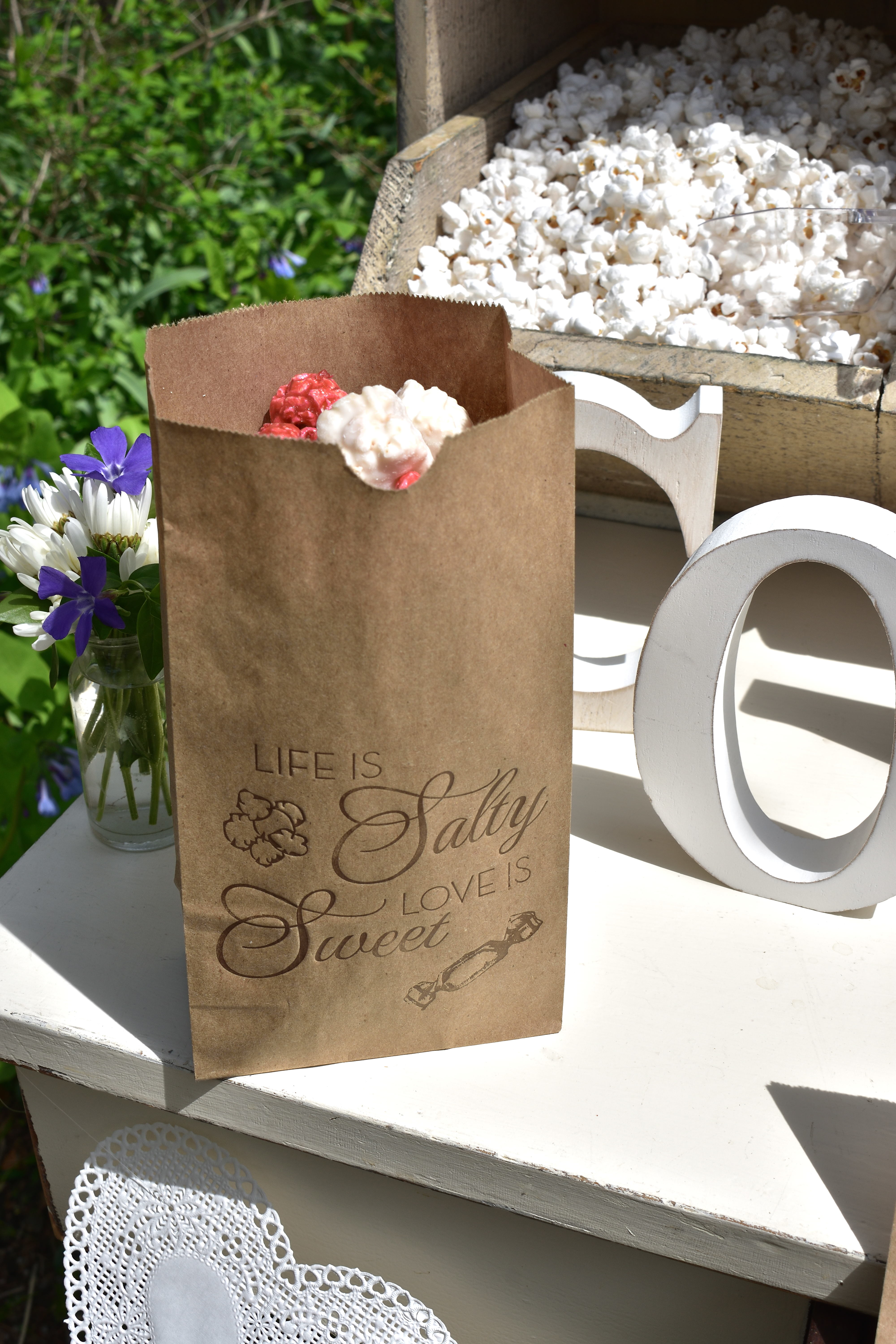 Wedding Gift Bag With Wedding Label Popcorn